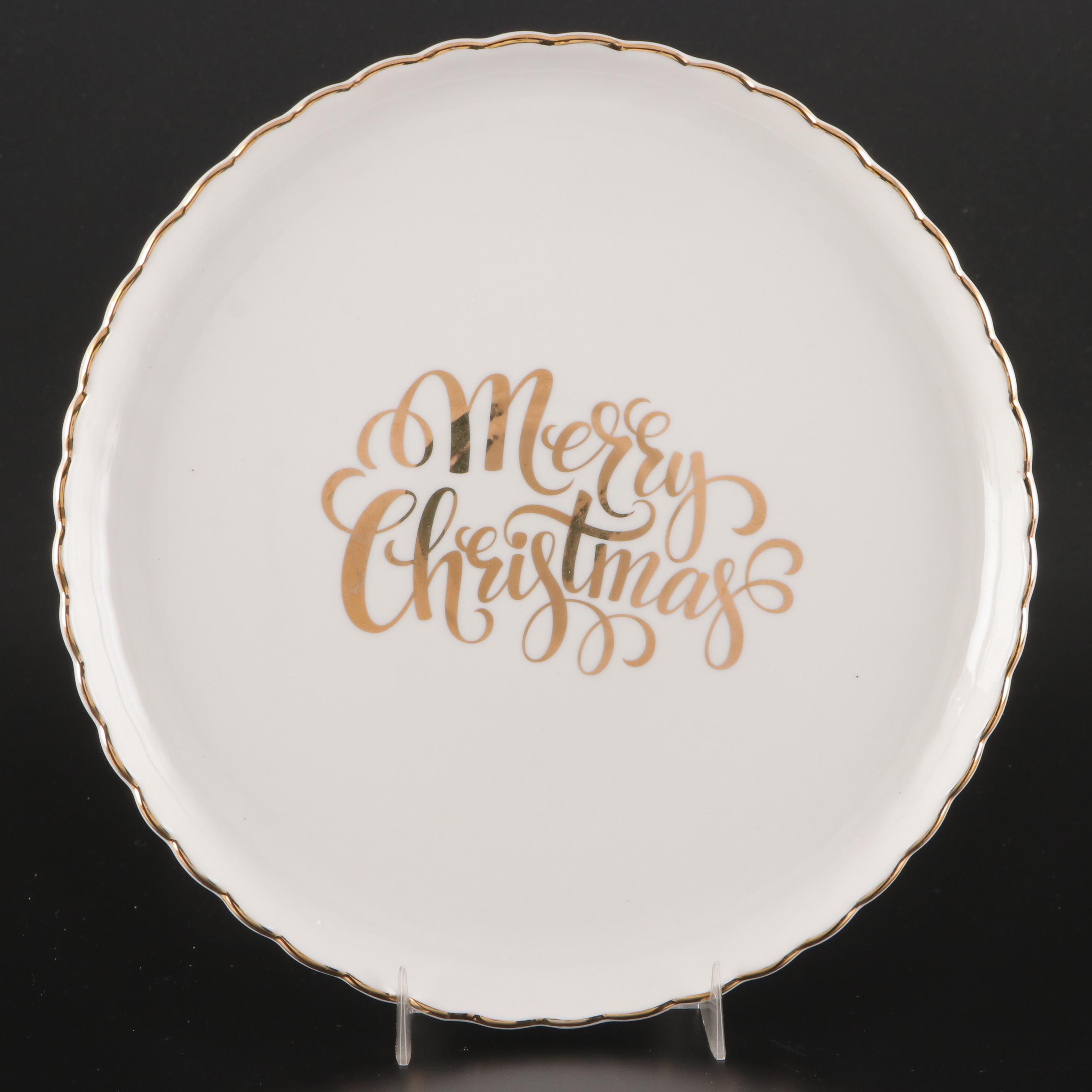 Mikasa Porcelain Santa Claus Centerpiece, Grace's Teaware Tray and Candlesticks