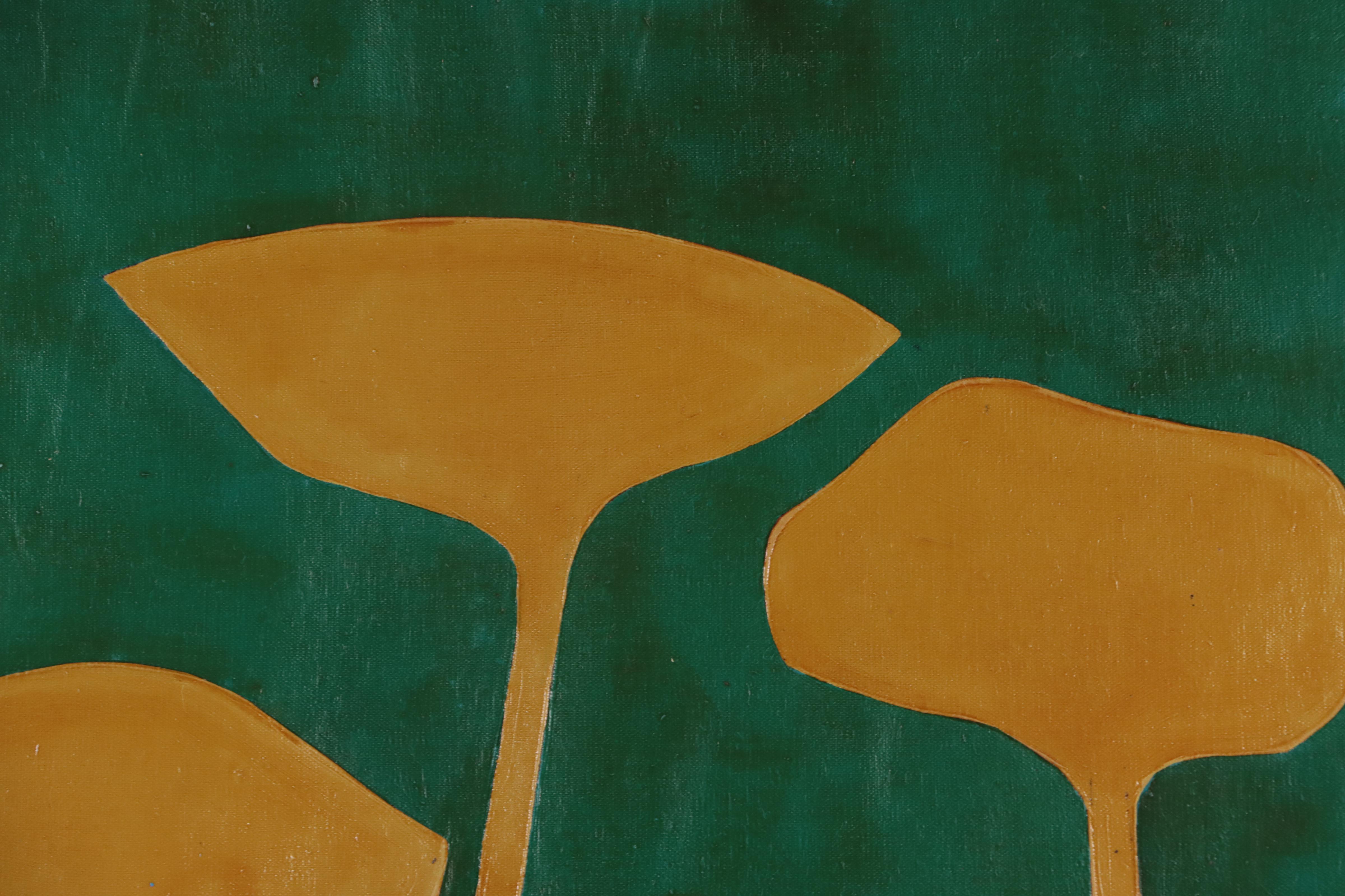 Harry Hilson Abstract Biomorphic Acrylic Painting, Circa 1970