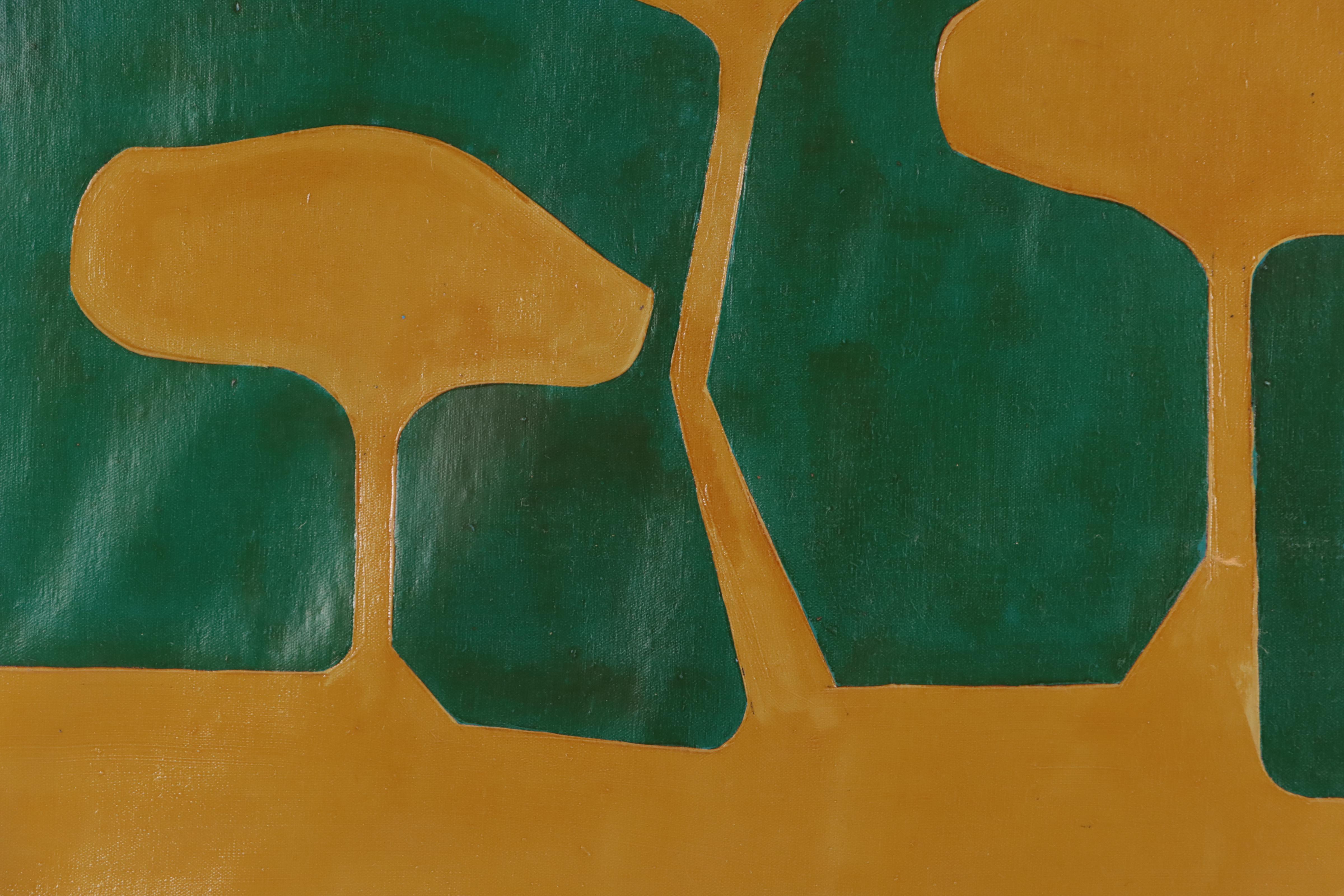 Harry Hilson Abstract Biomorphic Acrylic Painting, Circa 1970