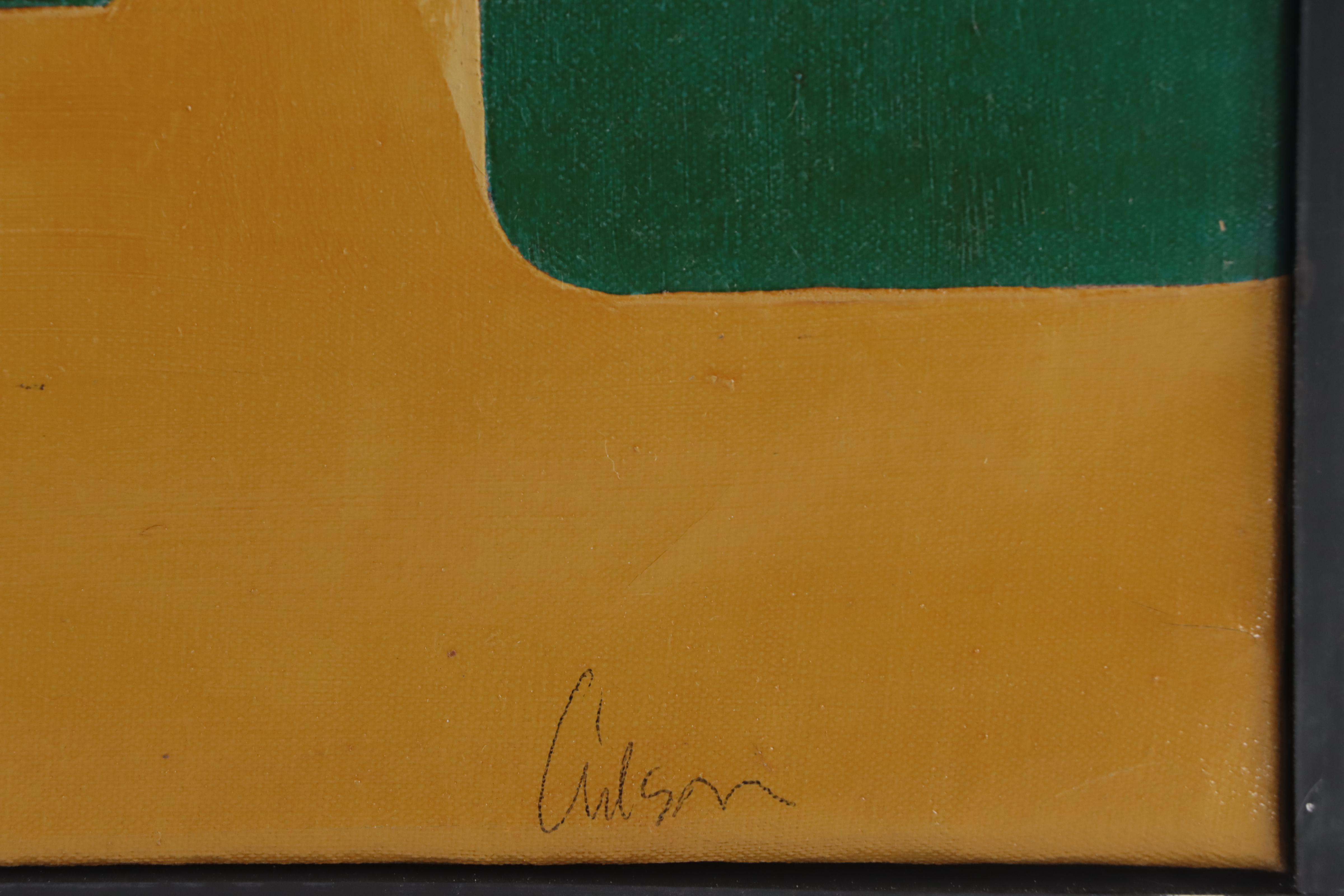 Harry Hilson Abstract Biomorphic Acrylic Painting, Circa 1970