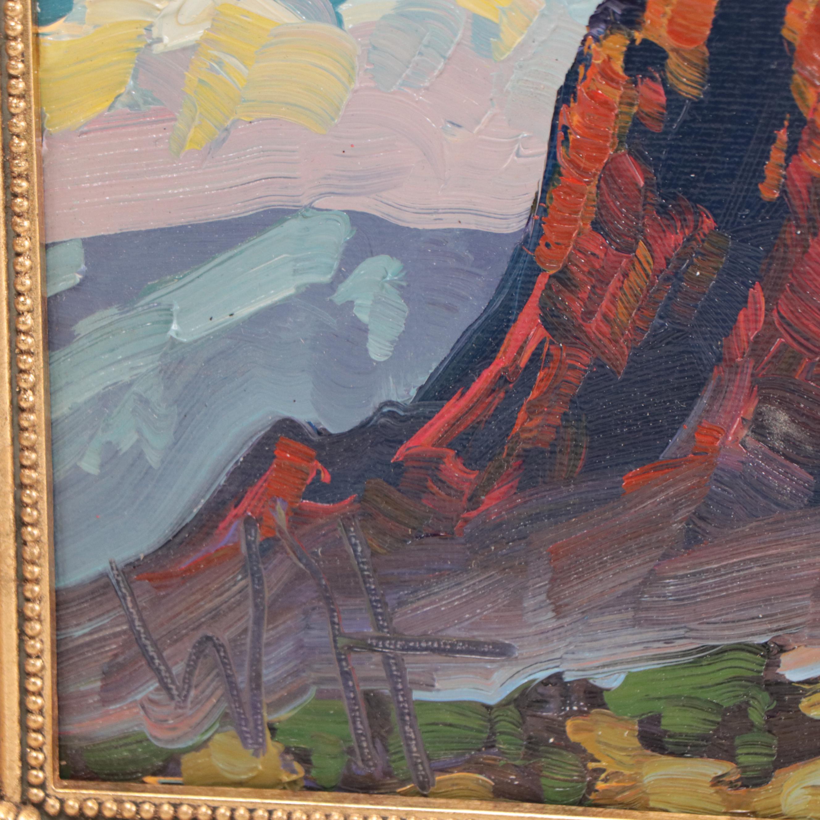 William Hawkins Mountain Landscape Oil Painting, 2023