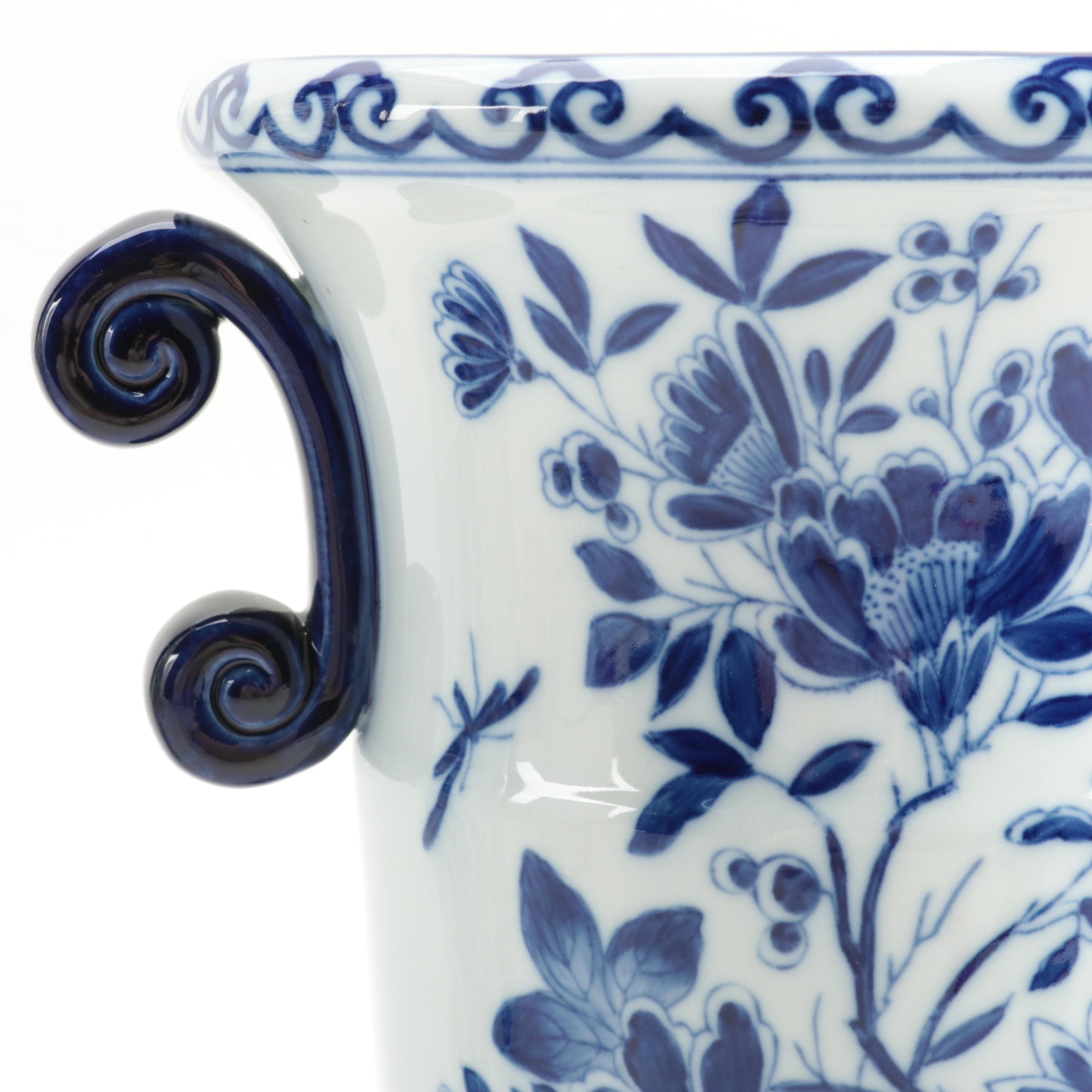 Chelsea House Ceramic Urn with Other Vase and Portuguese Faïence Basket