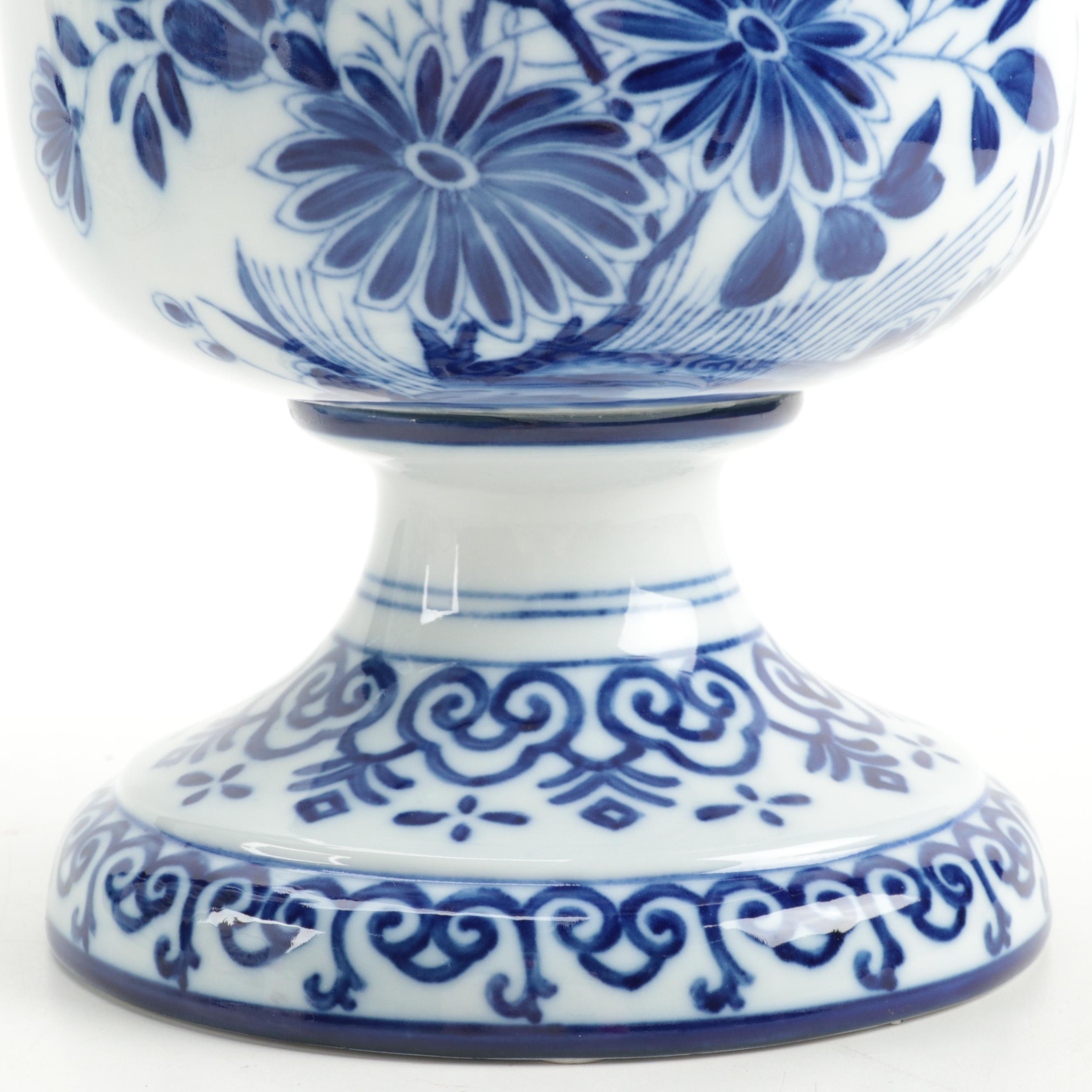 Chelsea House Ceramic Urn with Other Vase and Portuguese Faïence Basket