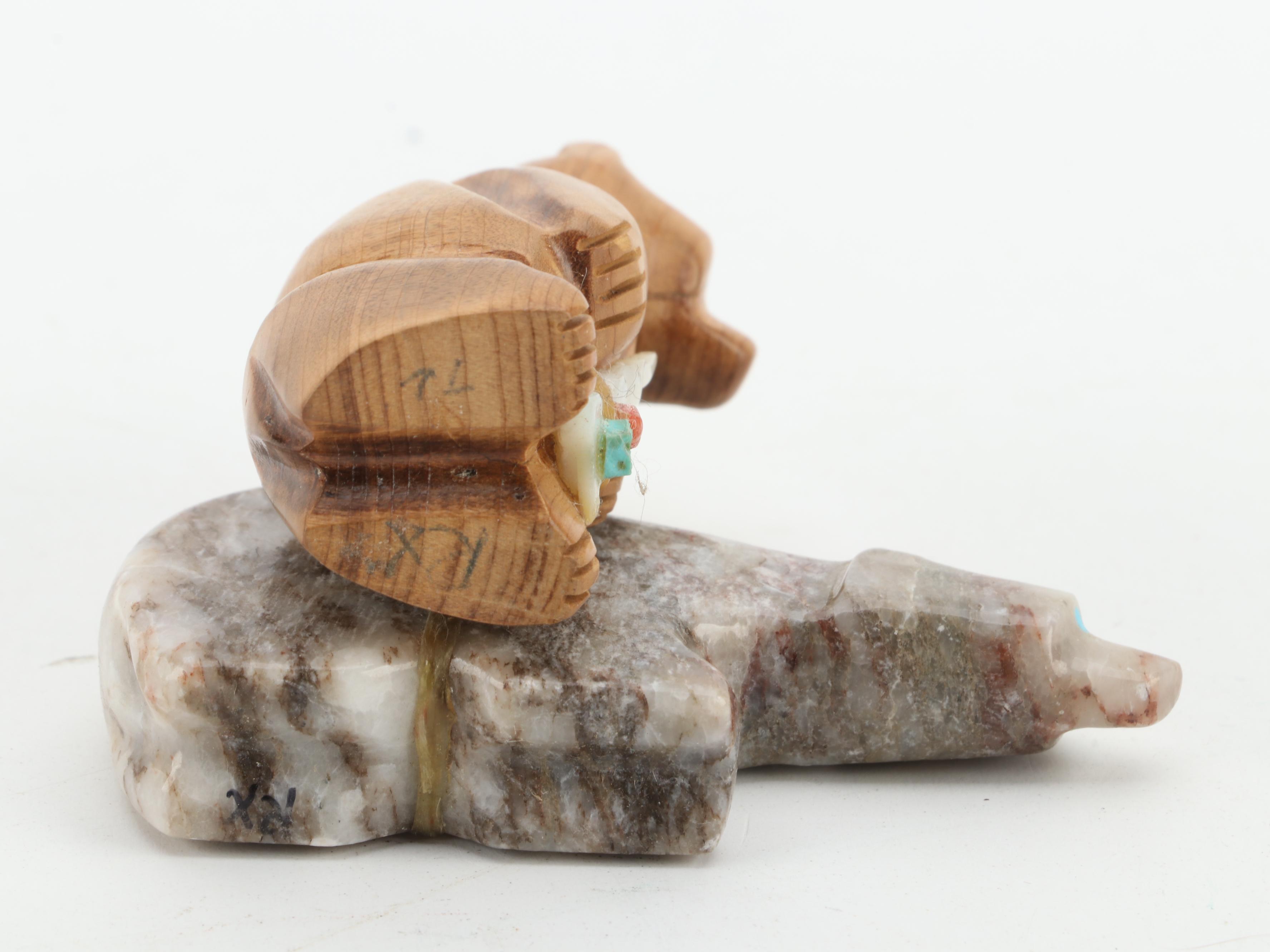 Zuni and Others Hand-Carved Fetishes in Wood, Calcite, Soapstone