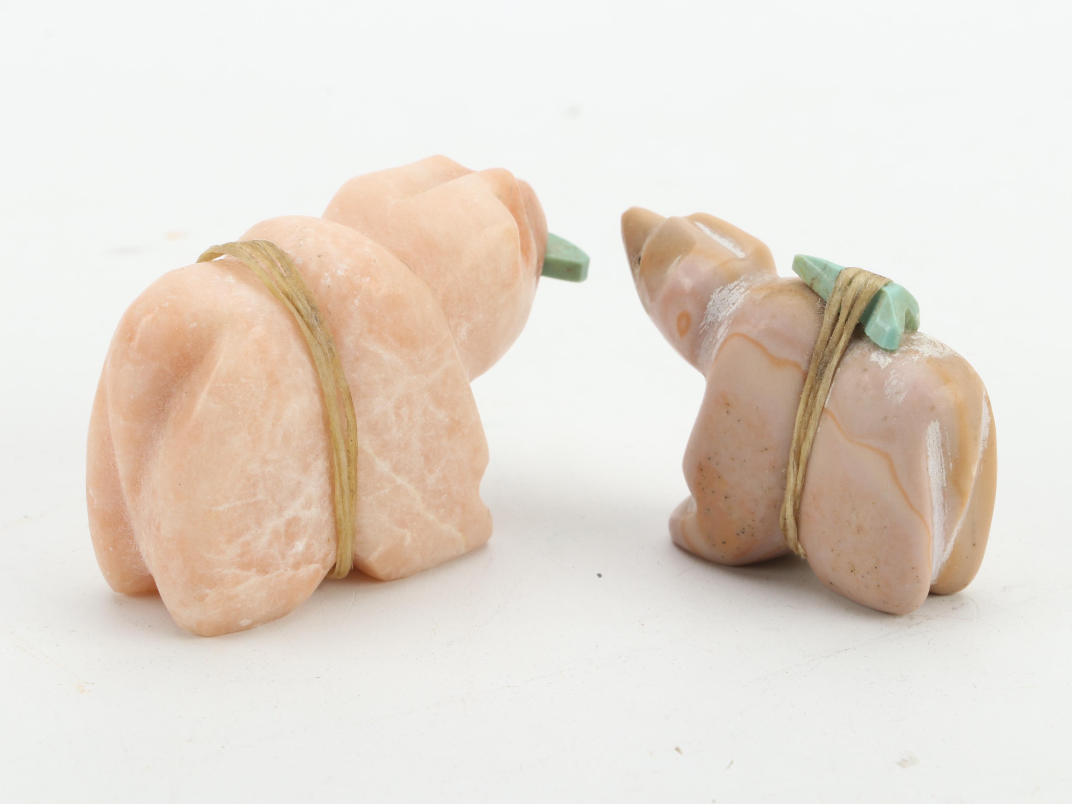 Zuni and Others Hand-Carved Fetishes in Wood, Calcite, Soapstone