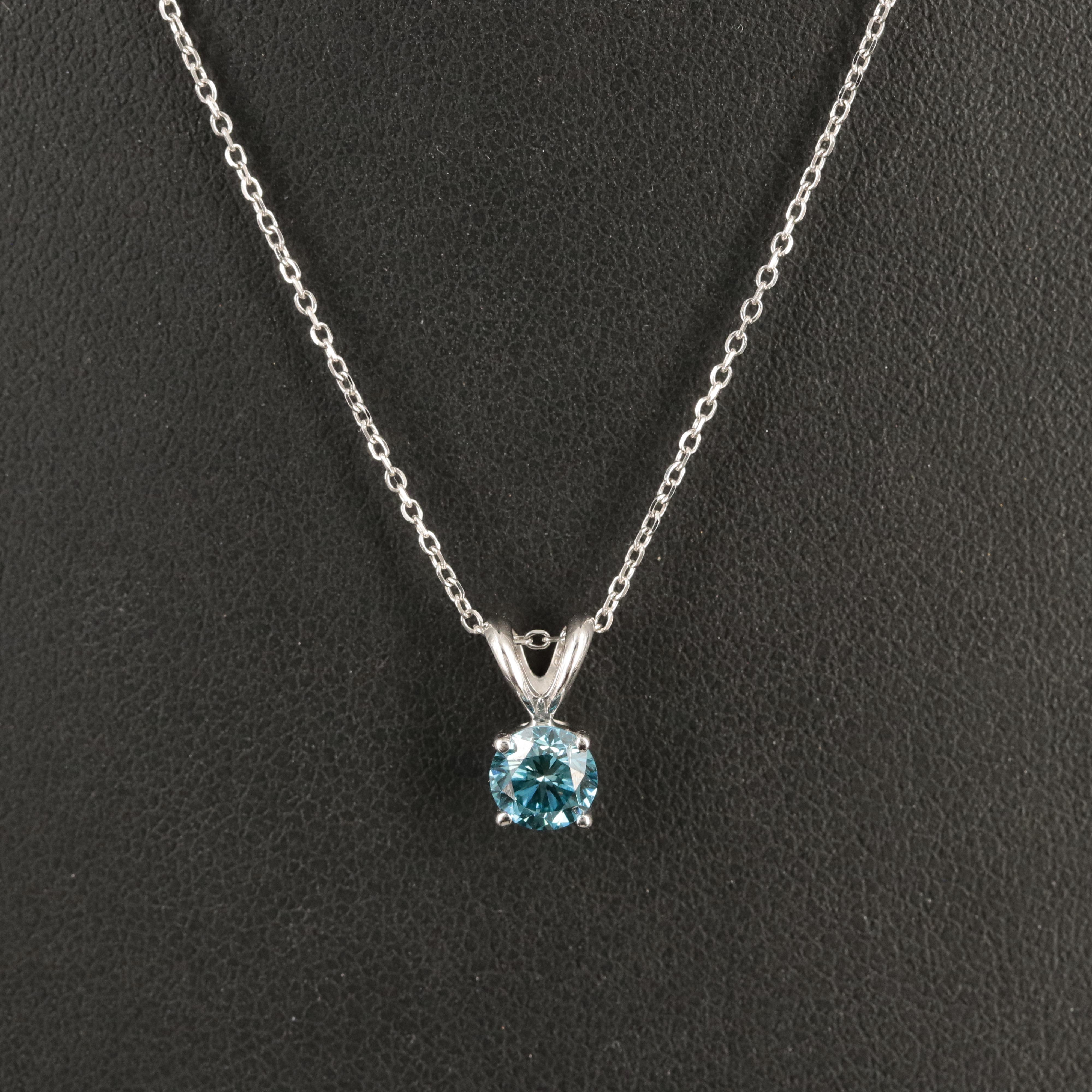 14K 0.43 CT Lab Grown Diamond Solitaire Pendant Necklace