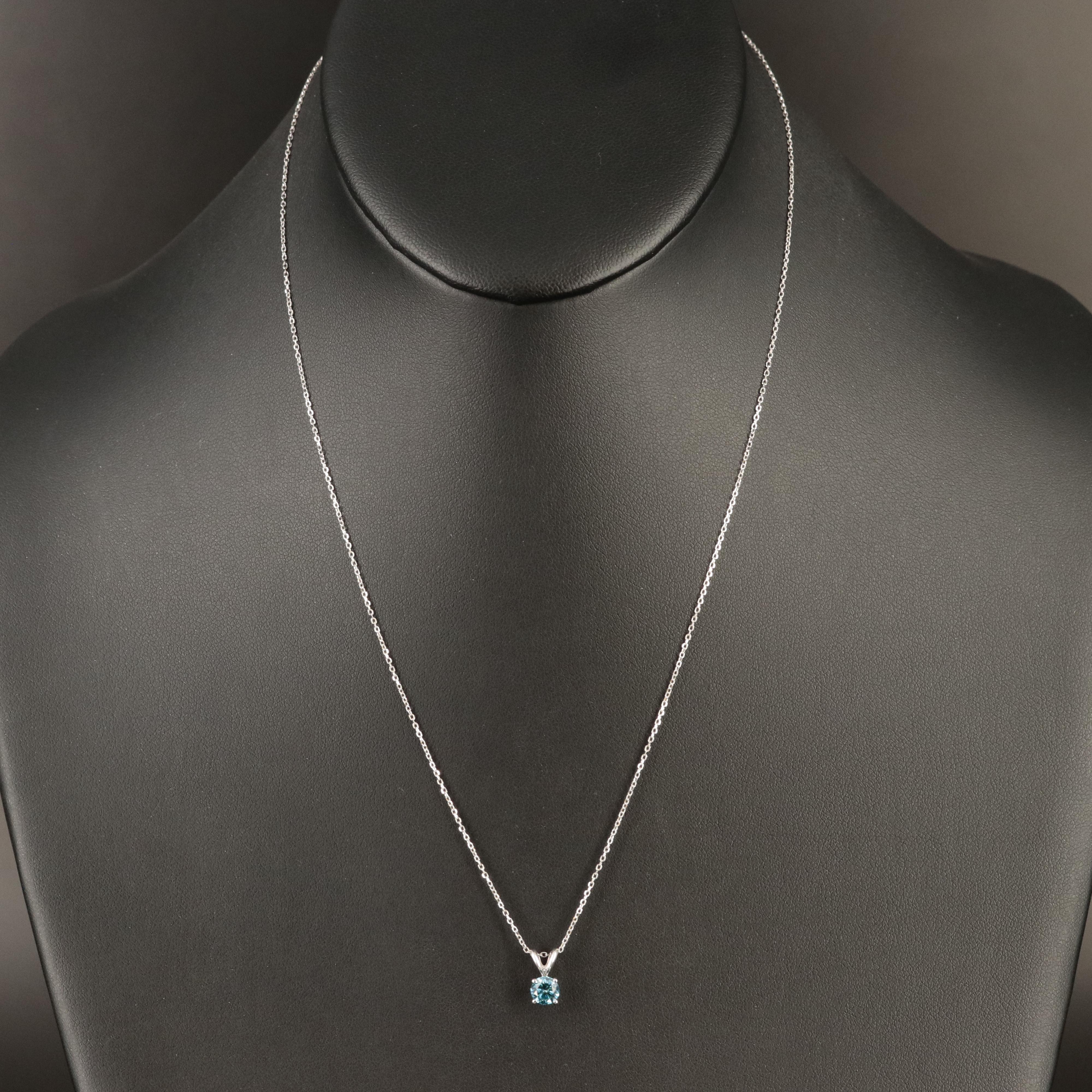 14K 0.43 CT Lab Grown Diamond Solitaire Pendant Necklace