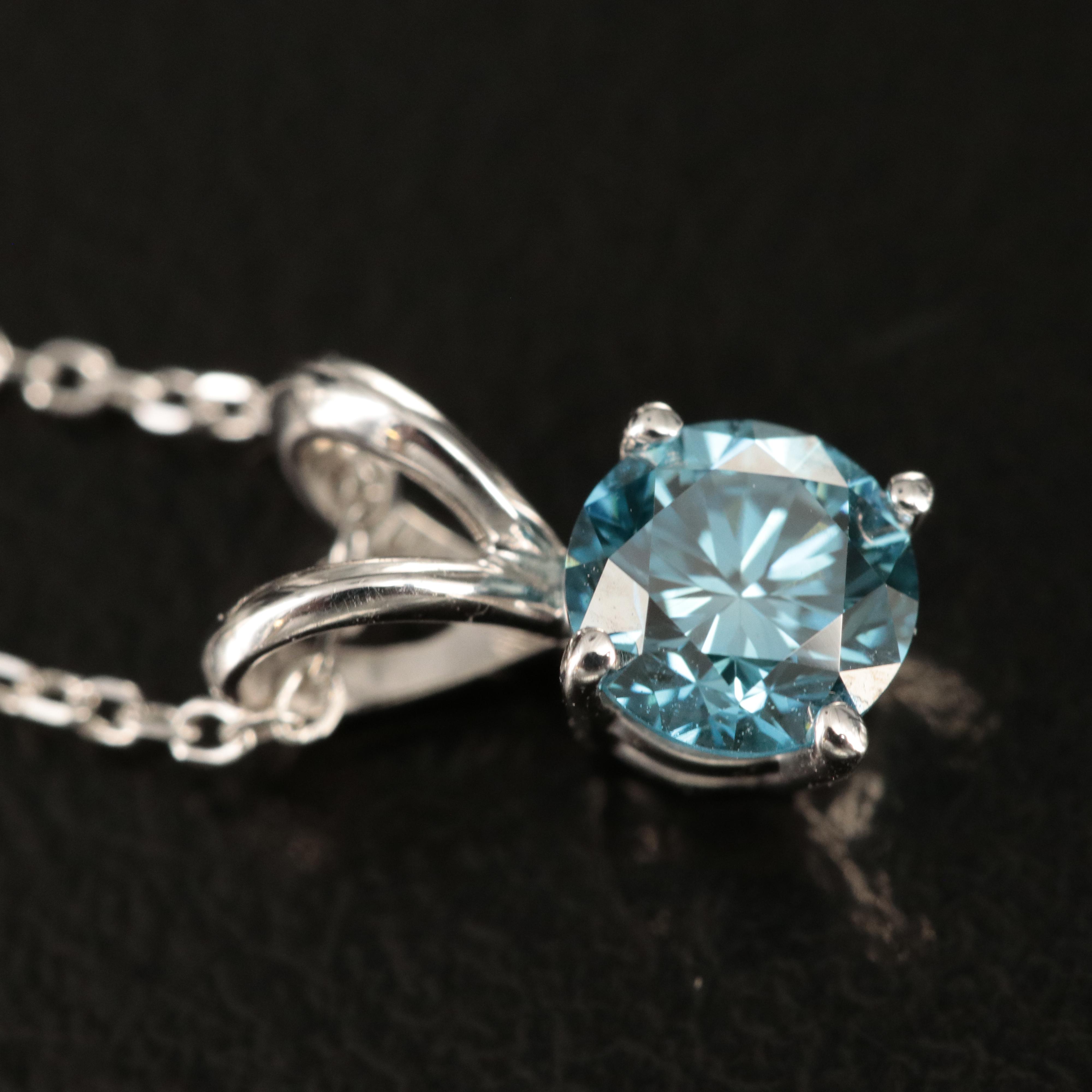 14K 0.43 CT Lab Grown Diamond Solitaire Pendant Necklace