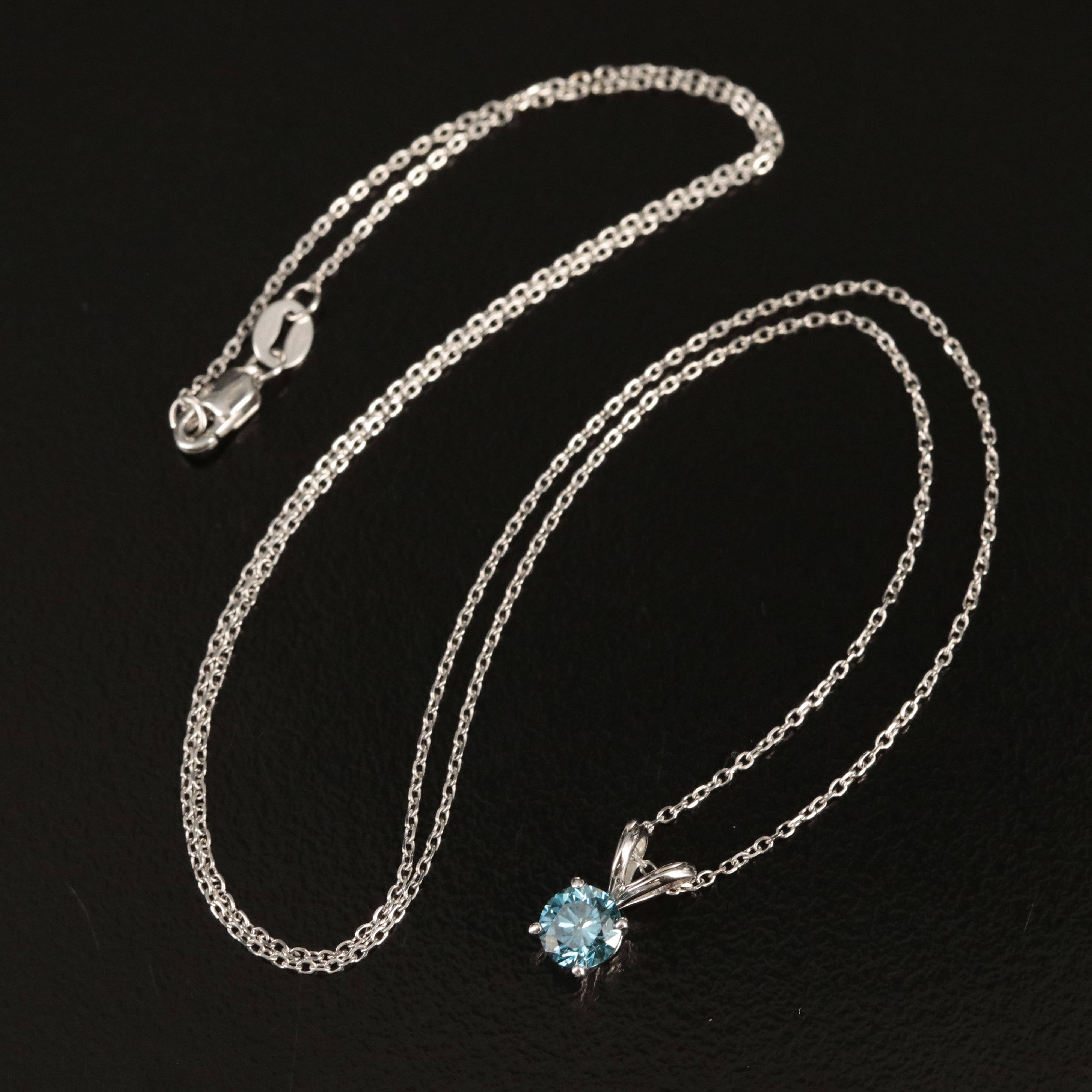 14K 0.43 CT Lab Grown Diamond Solitaire Pendant Necklace