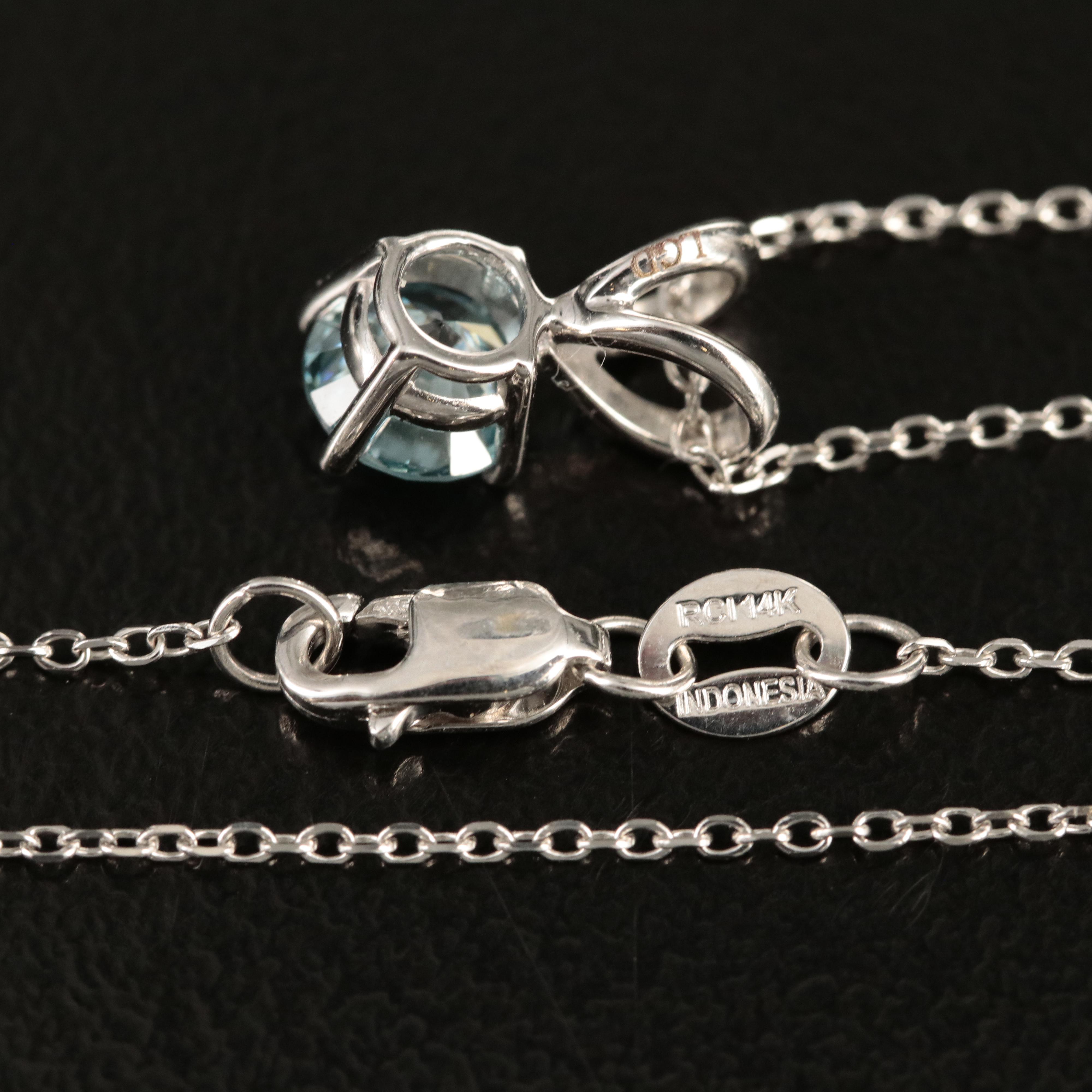 14K 0.43 CT Lab Grown Diamond Solitaire Pendant Necklace