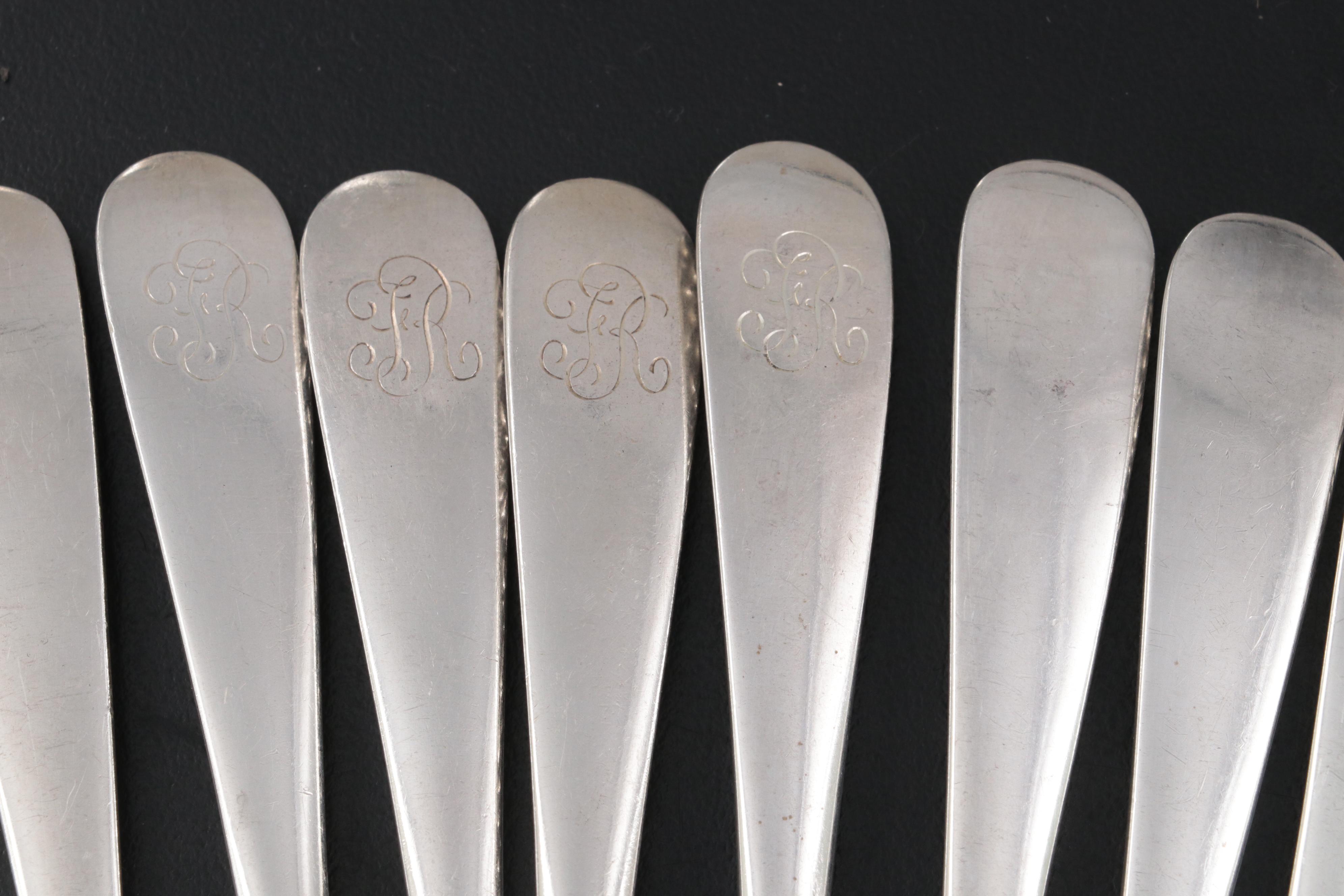 S. Kirk & Son "Repousse" Sterling Silver Flatware with Other Silver Utensils