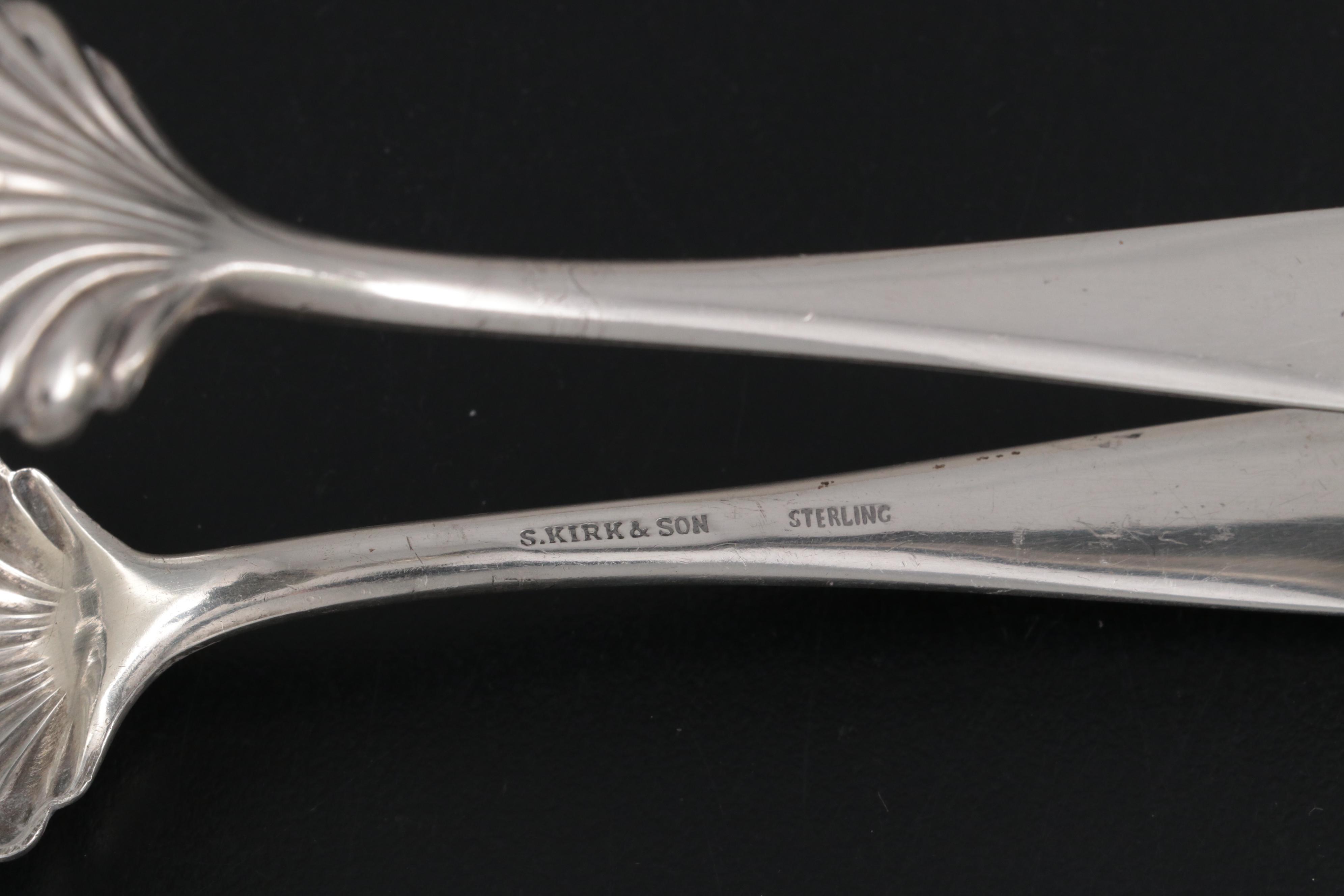 S. Kirk & Son "Repousse" Sterling Silver Flatware with Other Silver Utensils