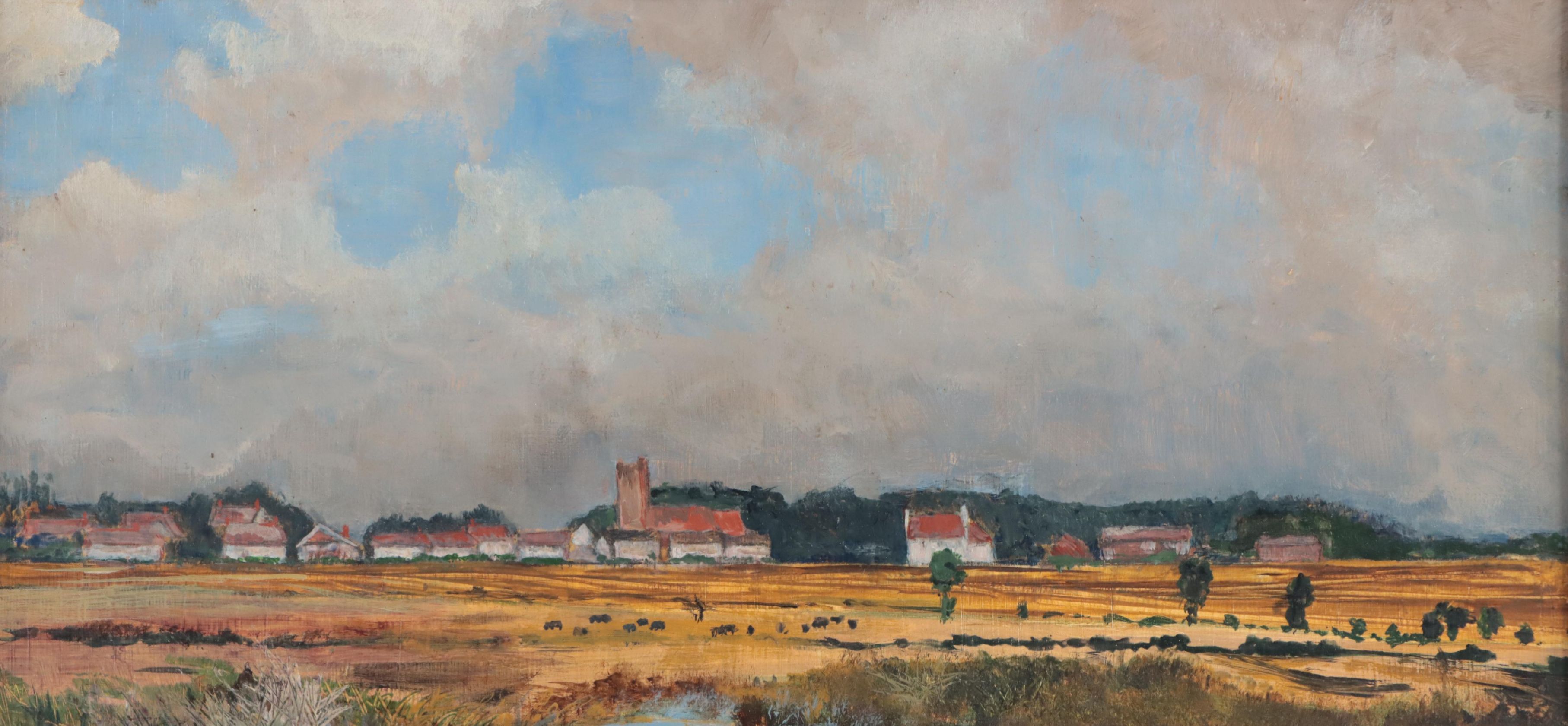 S.R. Kennedy Countryside Landscape Oil Painting, Late 20th Century