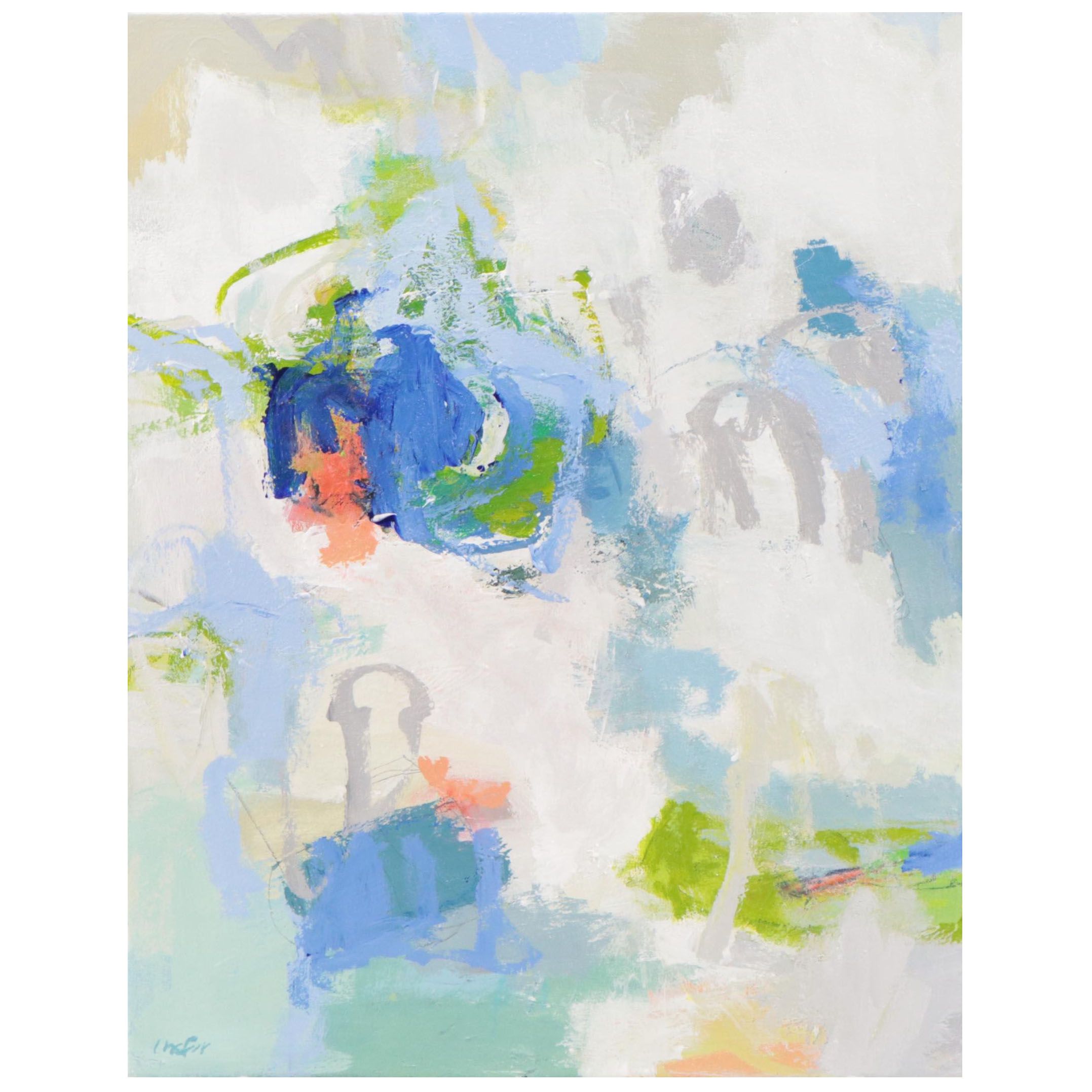 Lee Hafer Non-Objective Abstract Mixed Media Painting, Circa 2020