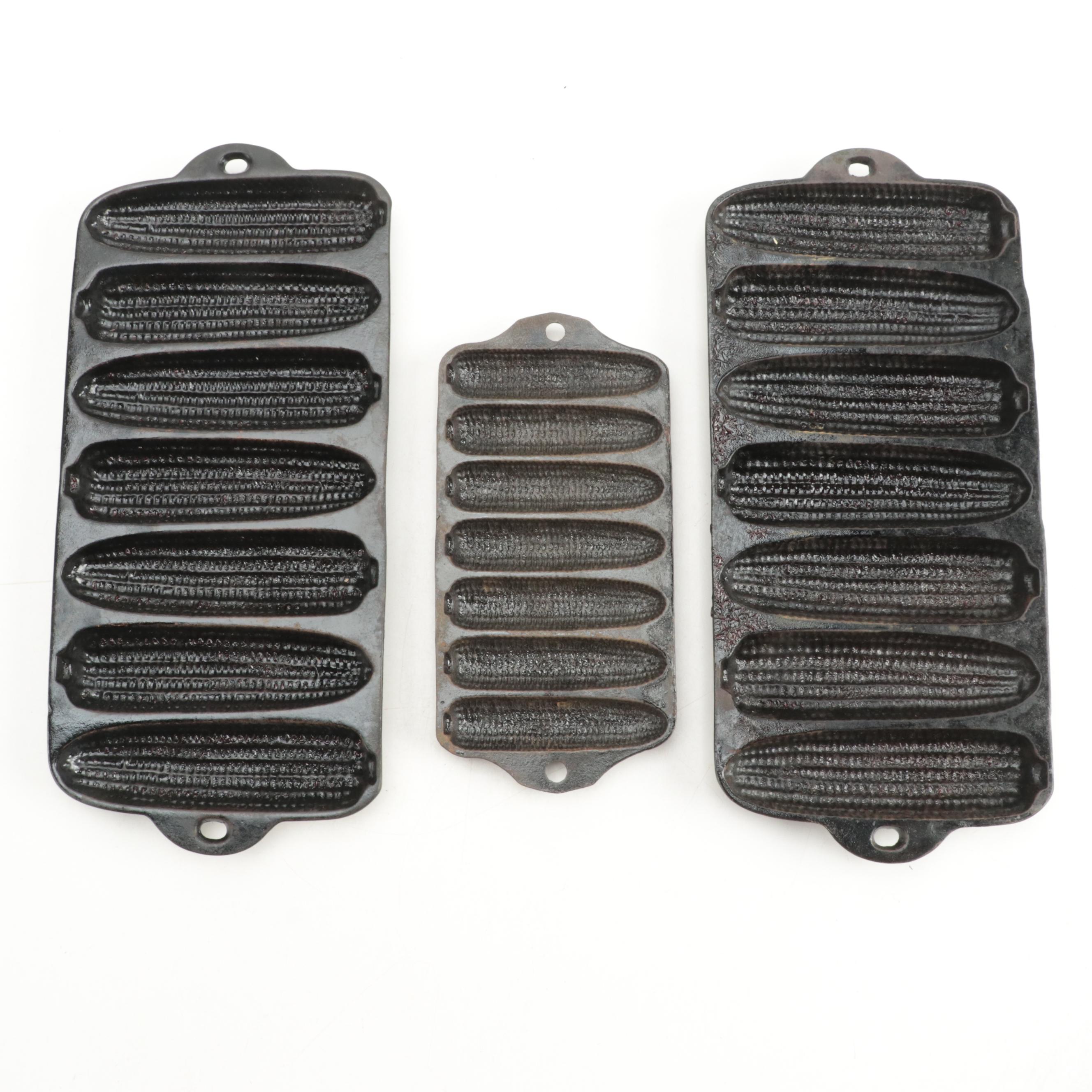 Wagner and Other Cast Iron Corn Stick Pans, Early to Mid-20th Century