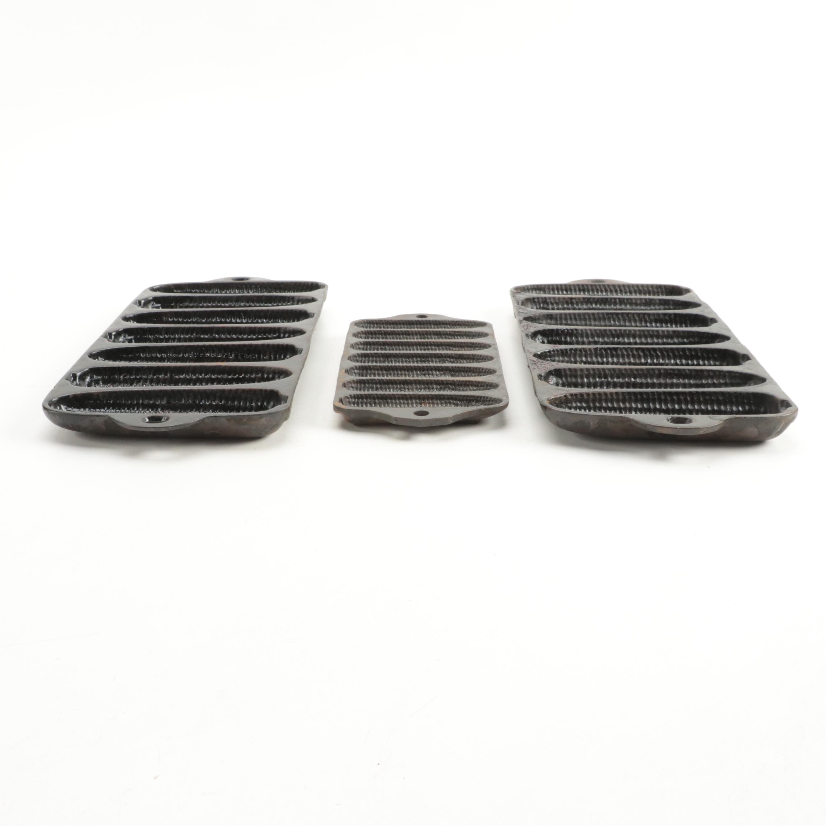 Wagner and Other Cast Iron Corn Stick Pans, Early to Mid-20th Century