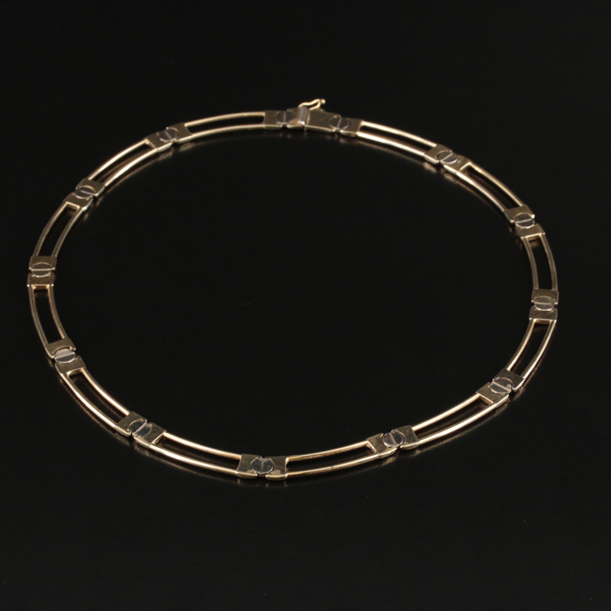 Italian 14K Fancy Link Collar Necklace