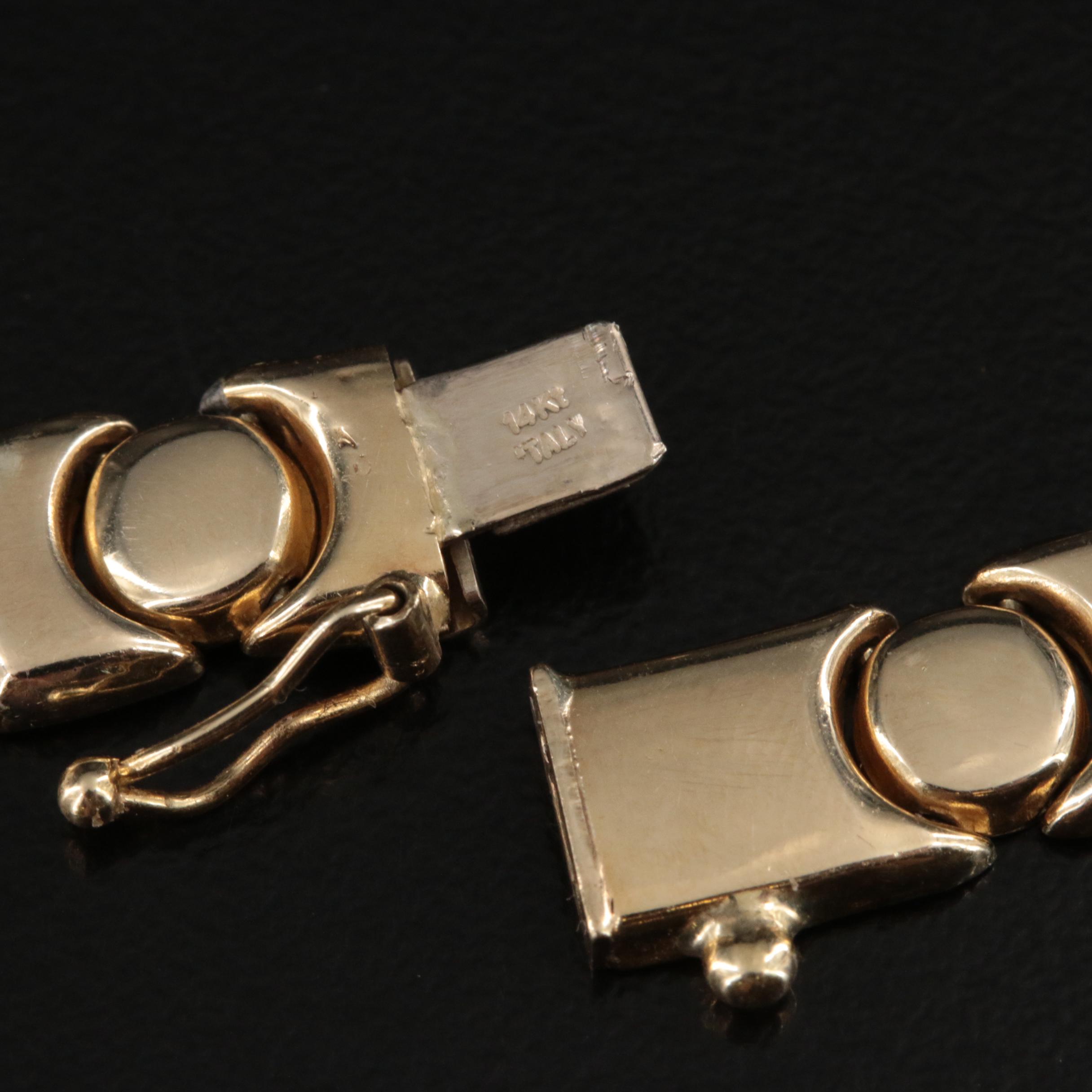 Italian 14K Fancy Link Collar Necklace