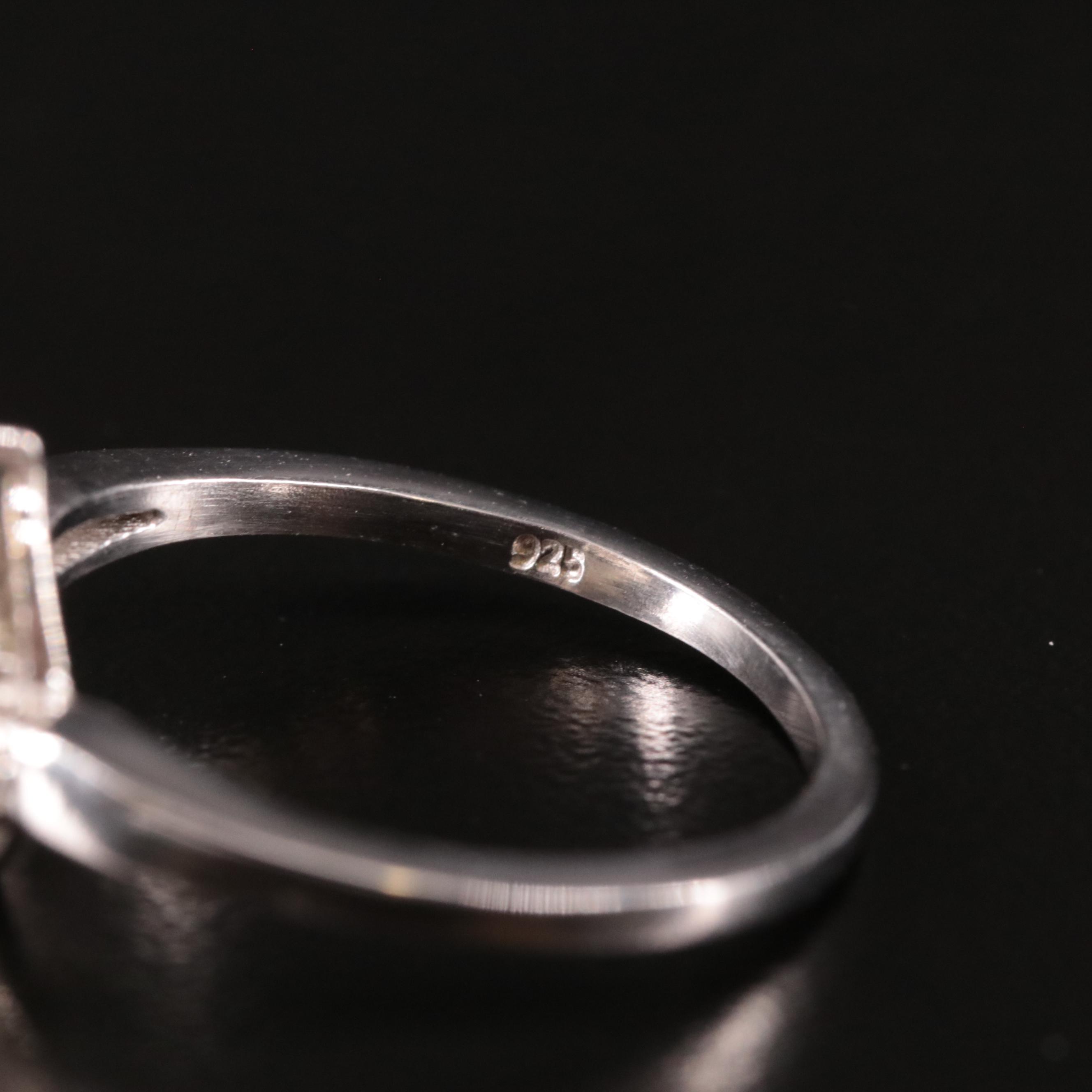 Sterling Citrine and Diamond Ring