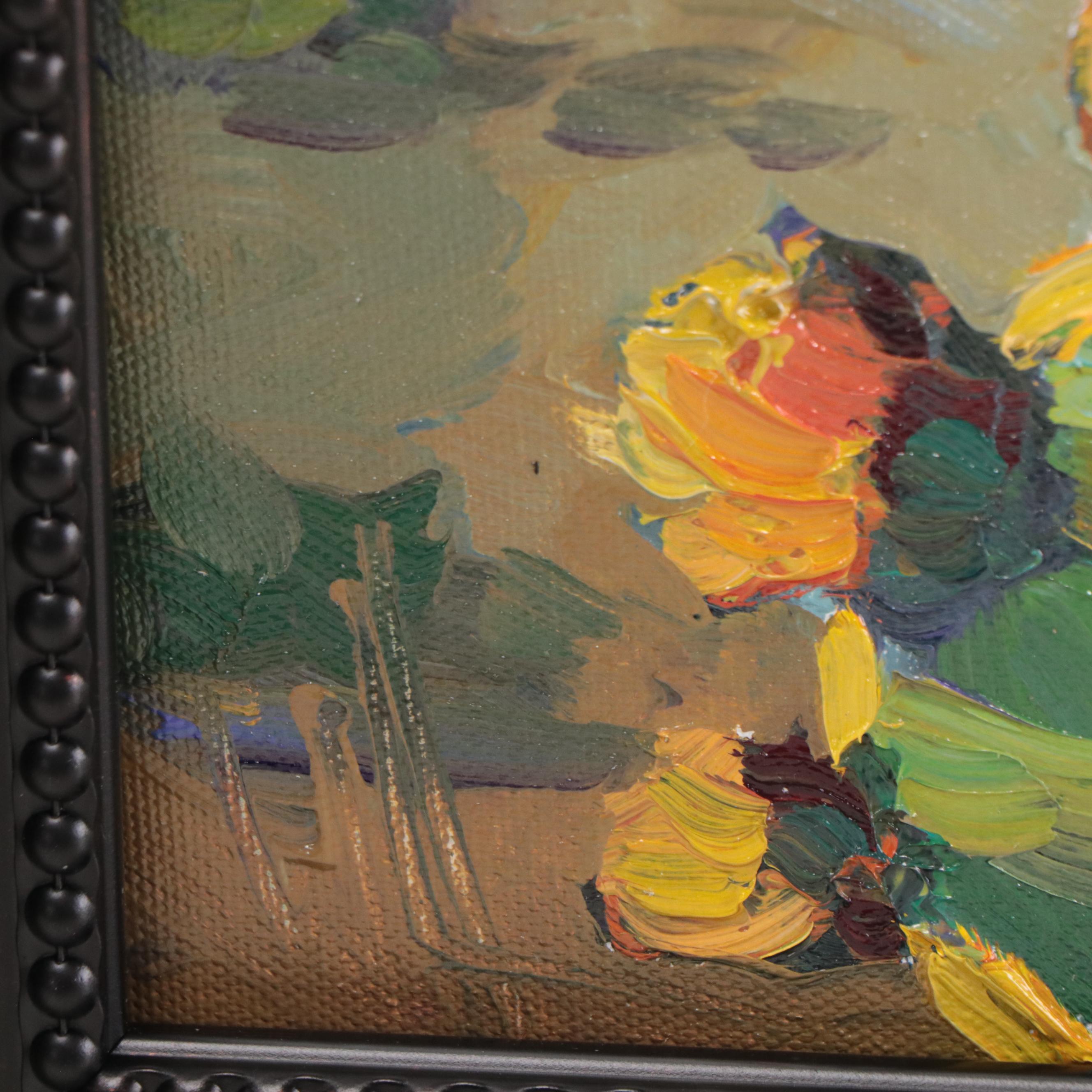 William Hawkins Landscape Oil Painting With Cactus, 2023