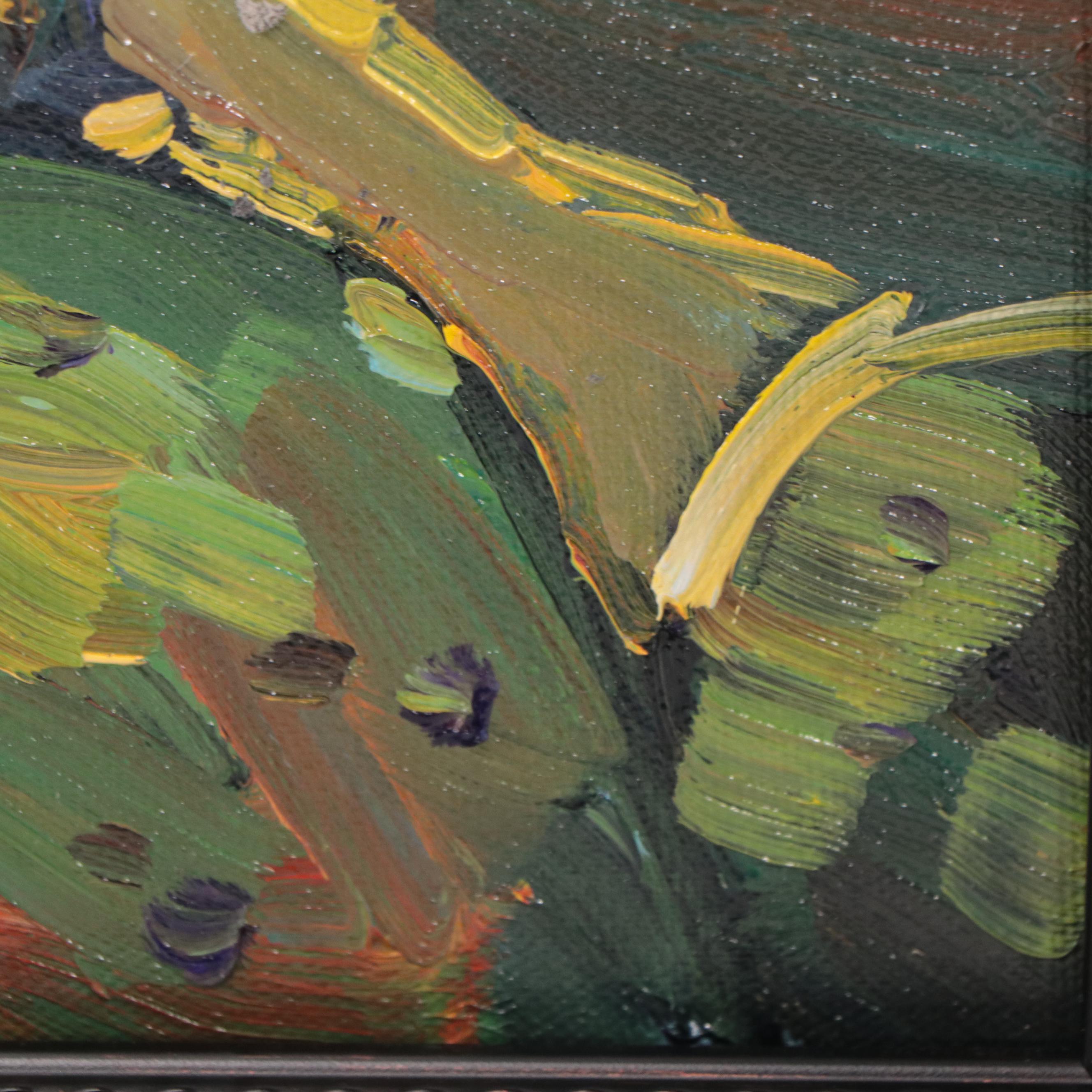 William Hawkins Landscape Oil Painting With Cactus, 2023