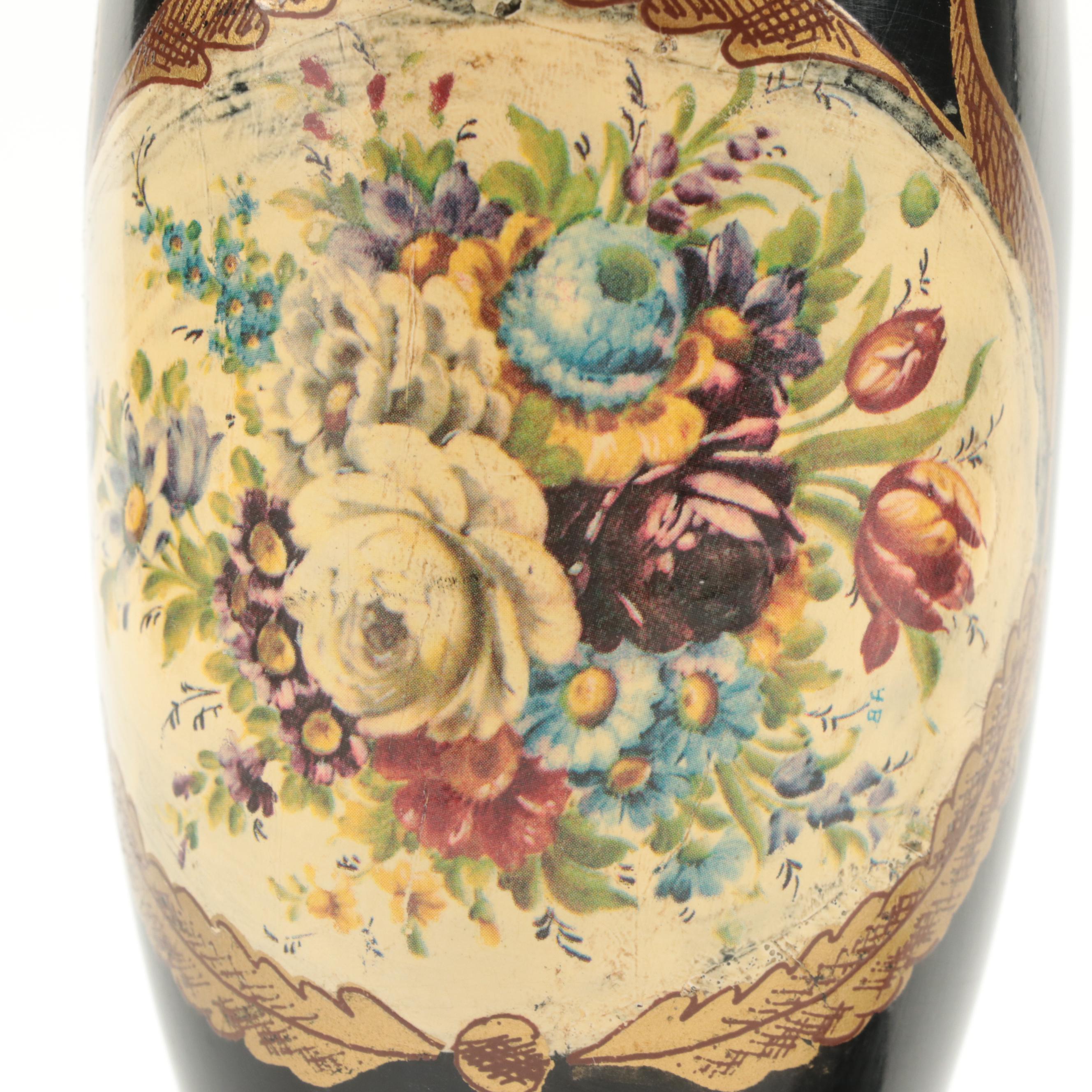 Maitland-Smith and Other Rococo Style Toleware Urn and Flower Containers