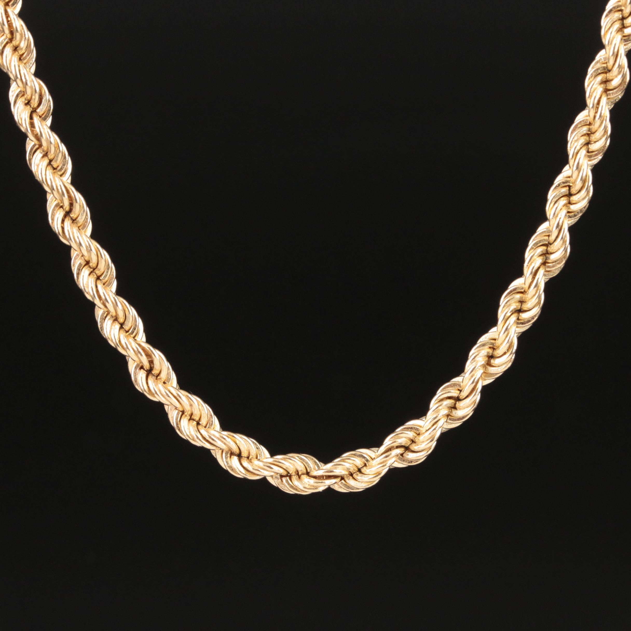 14K Rope Chain Necklace