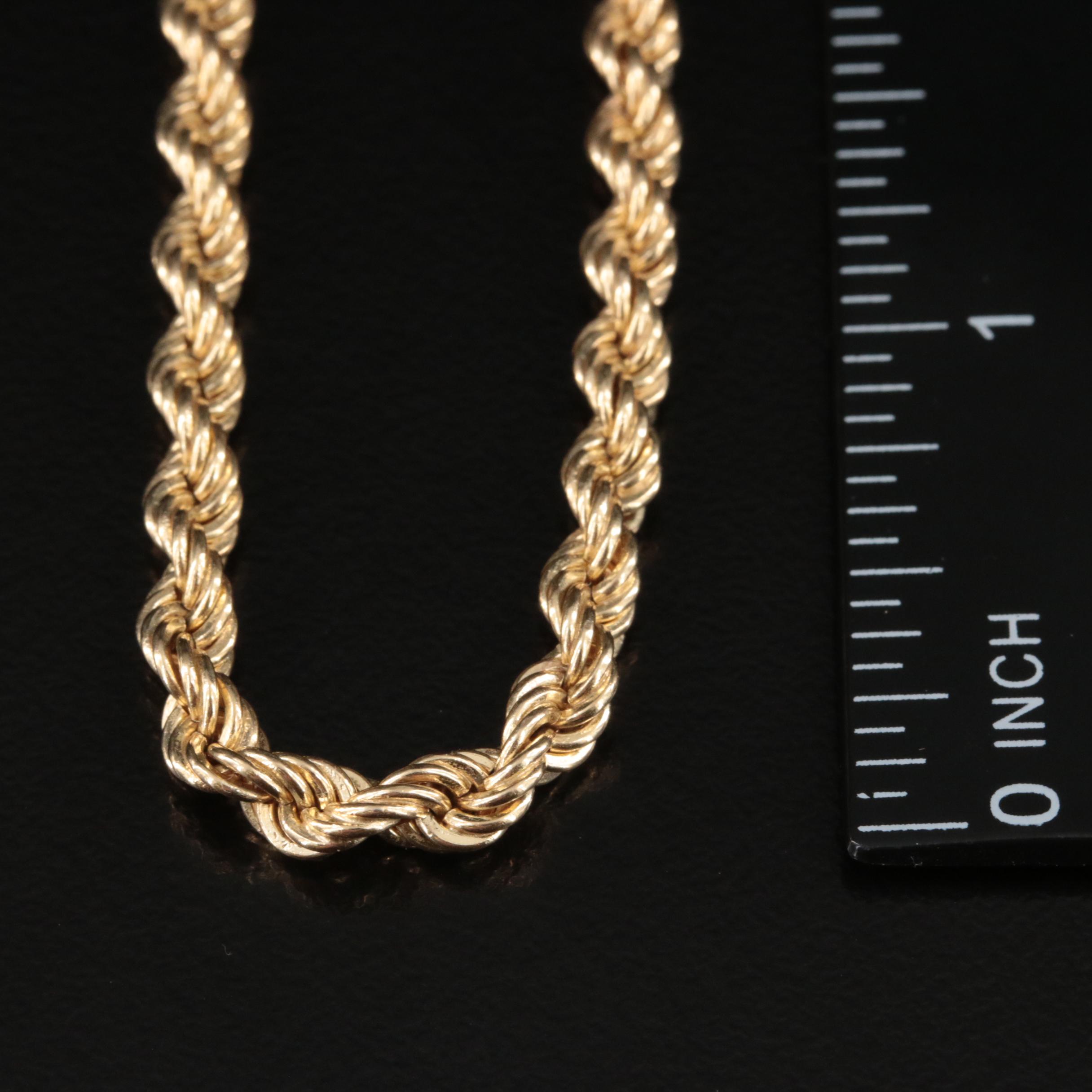 14K Rope Chain Necklace