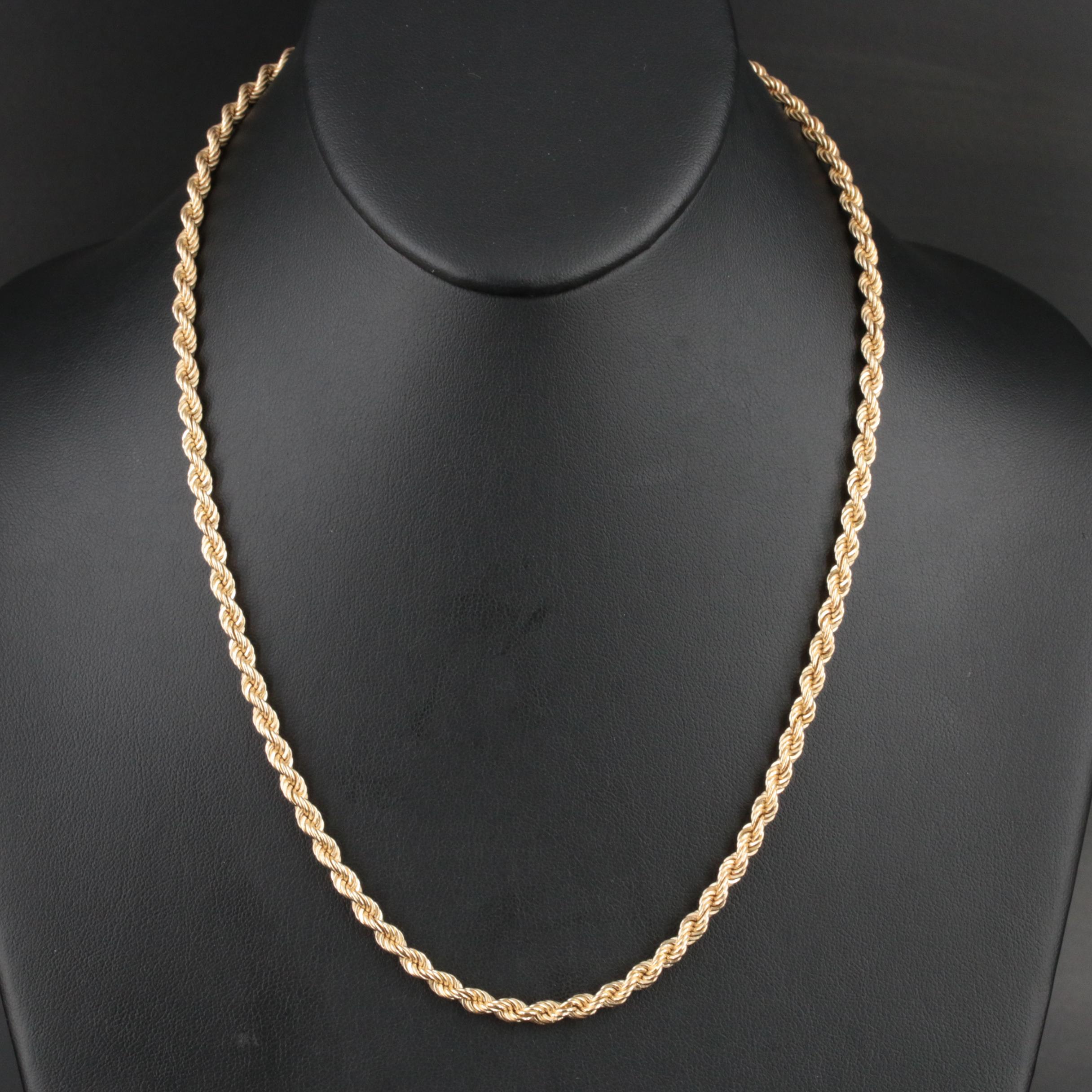 14K Rope Chain Necklace