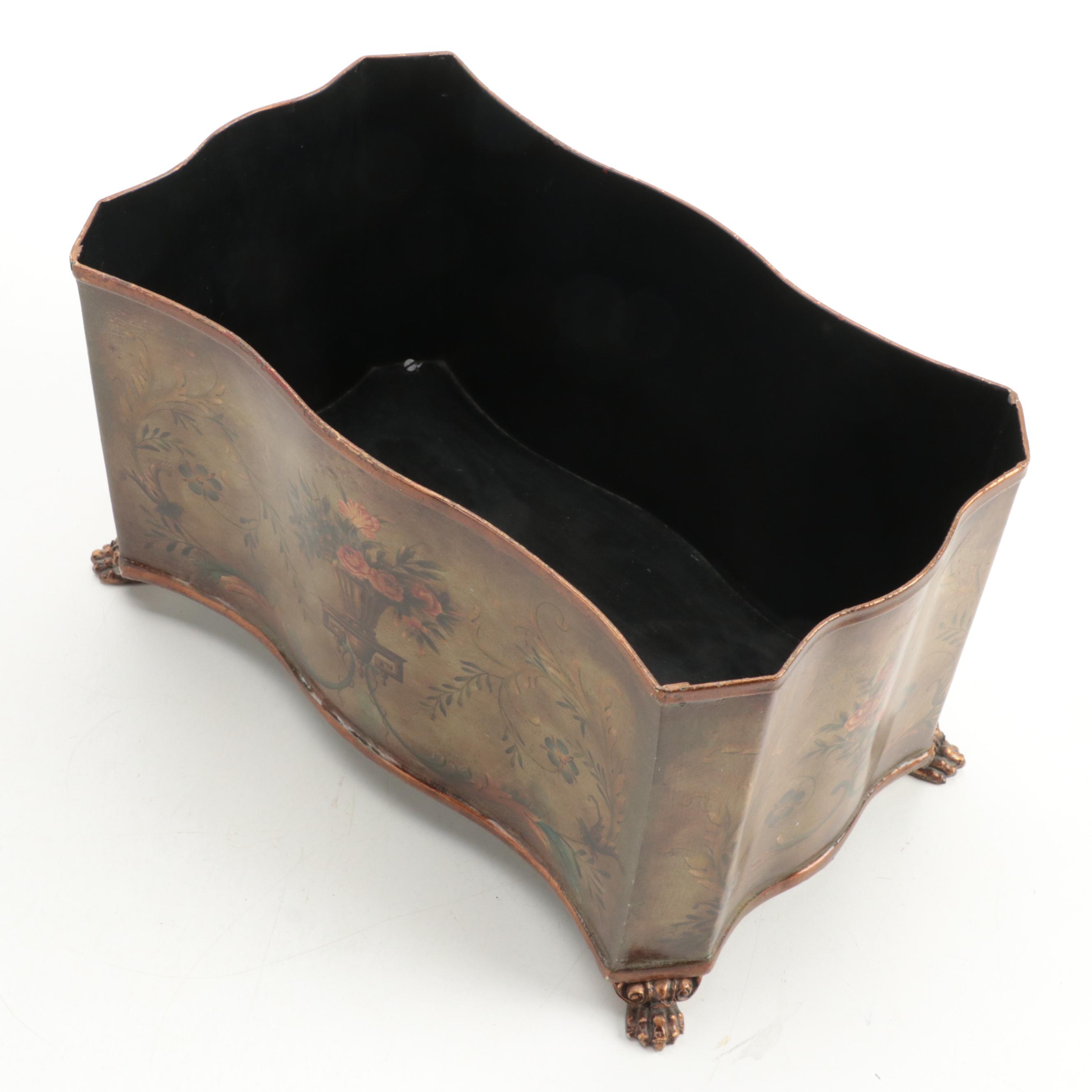 Maitland-Smith and Other Rococo Style Toleware Urn and Flower Containers