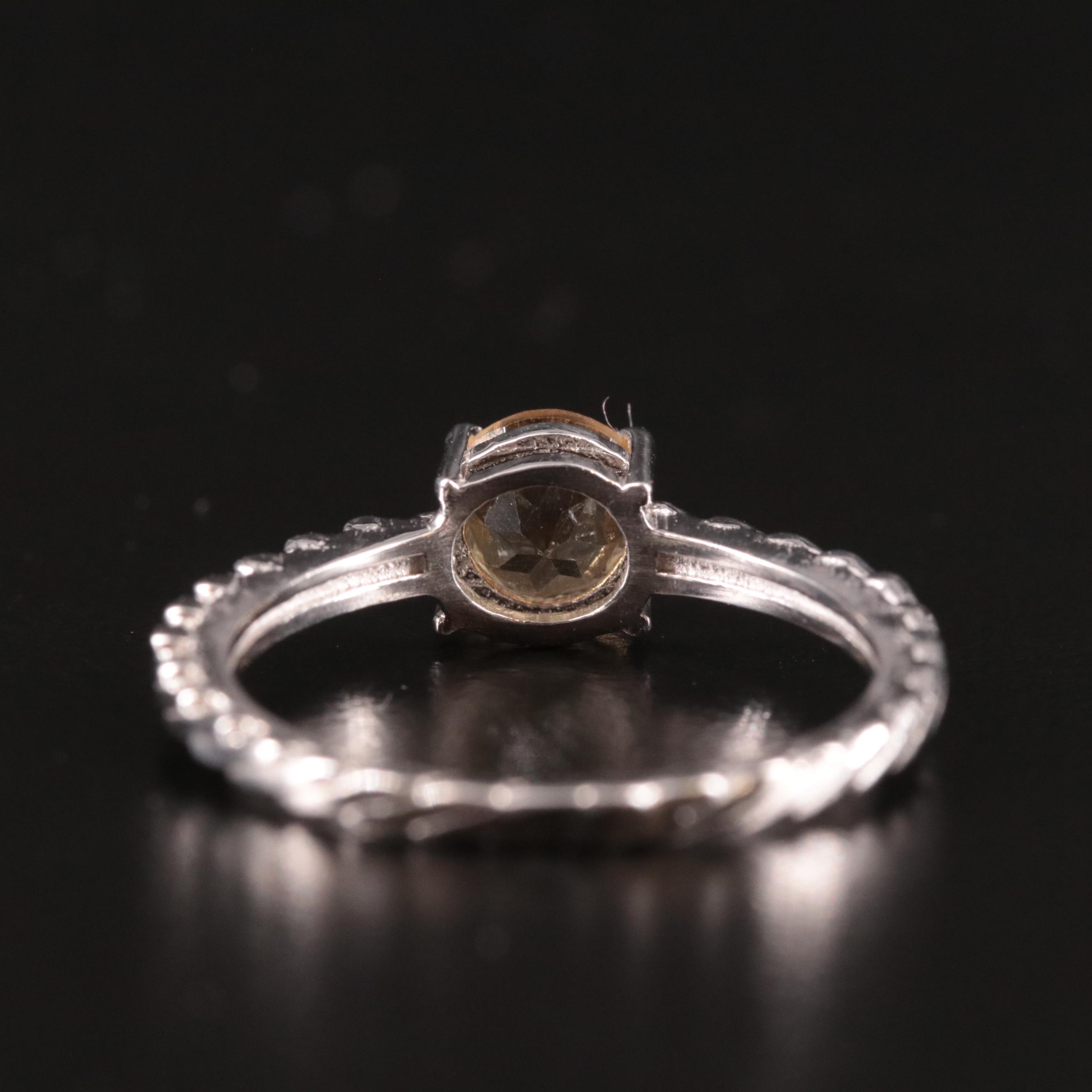 Sterling Citrine Textured Ring