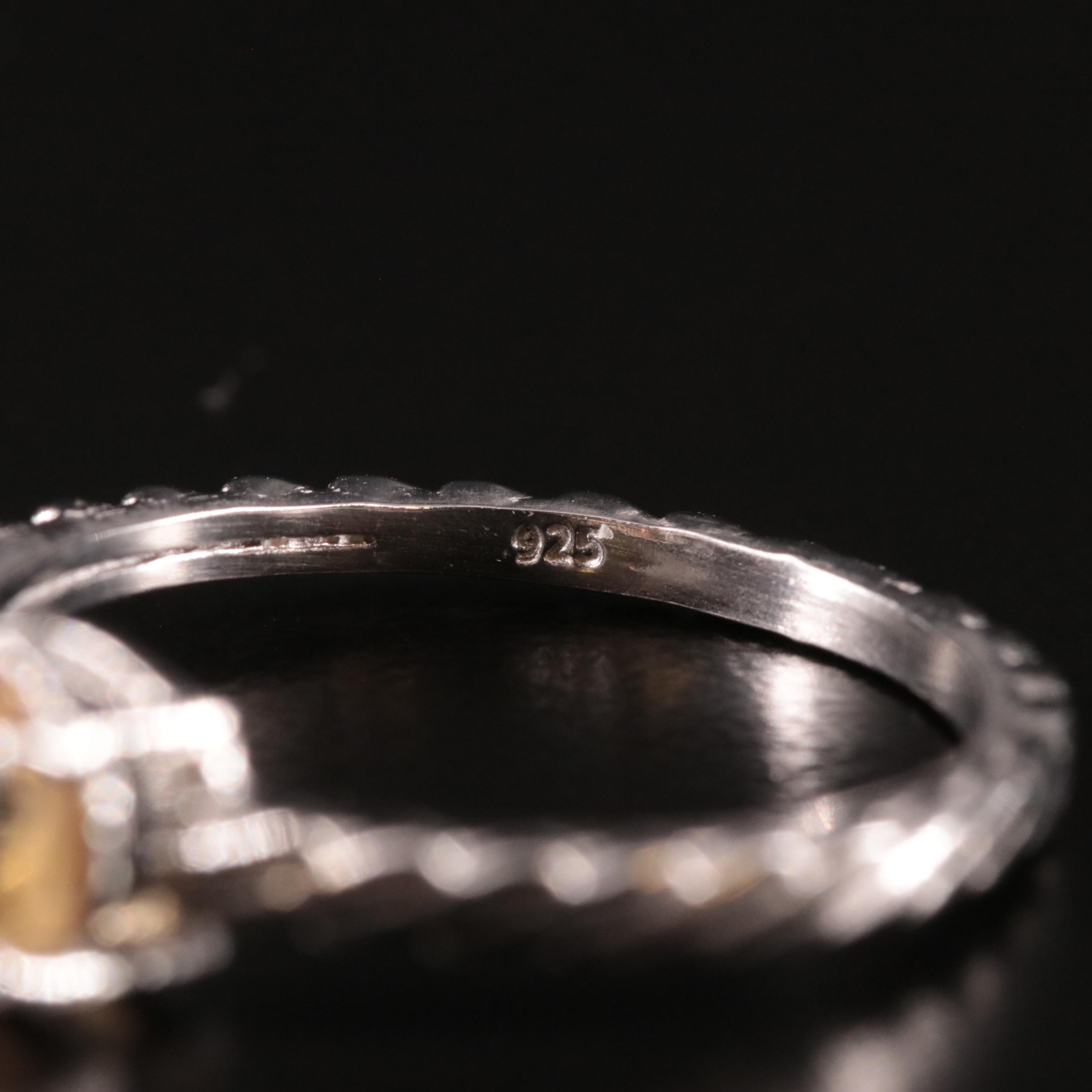 Sterling Citrine Textured Ring