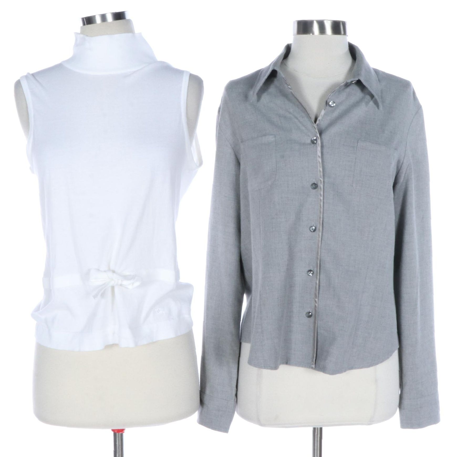 Burberry Sleeveless Knit Top and A|X Armani Exchange Wool Blend Shirt