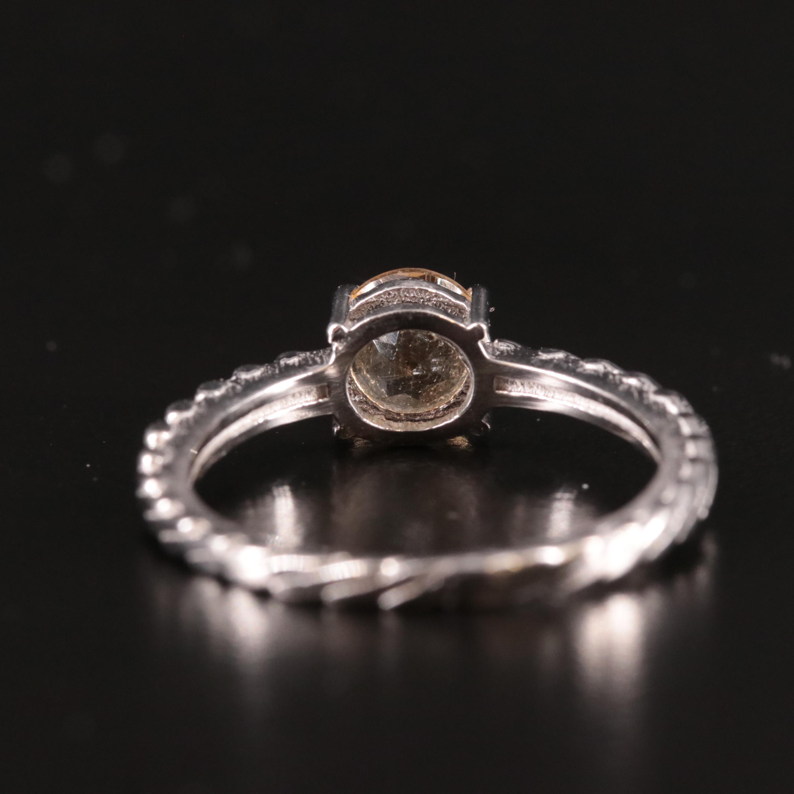 Sterling Citrine Textured Ring