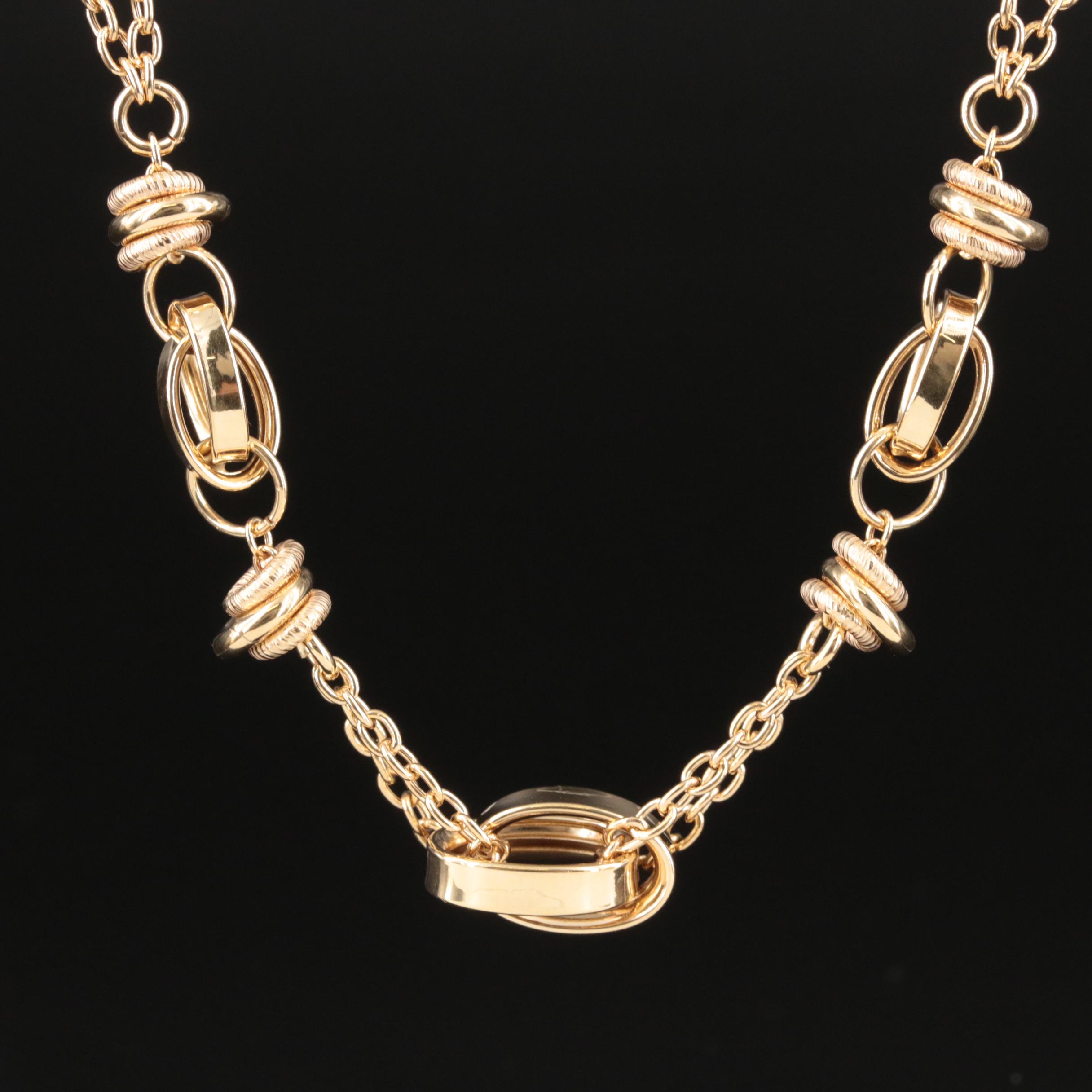 Italian 14K Knot Station Necklace