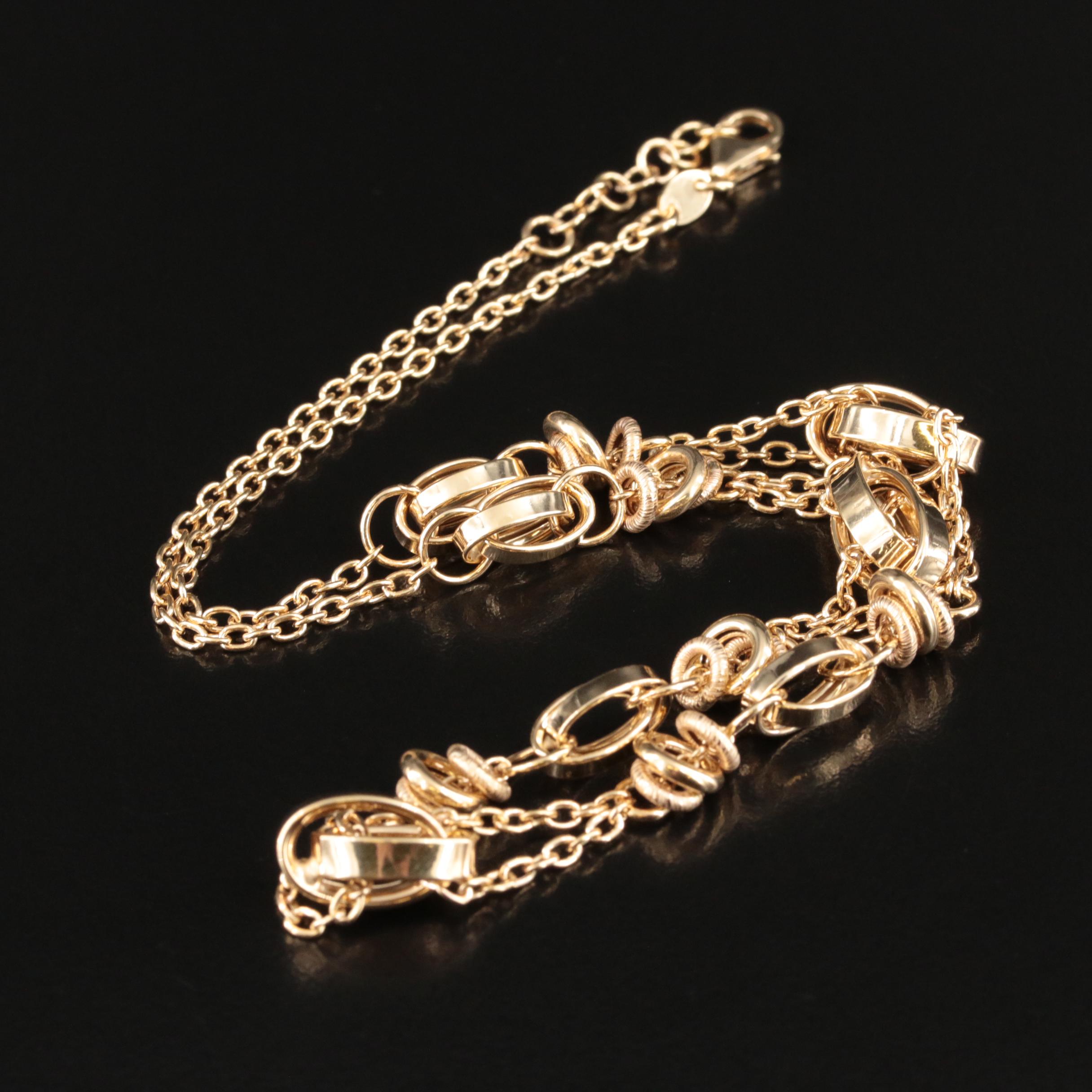 Italian 14K Knot Station Necklace
