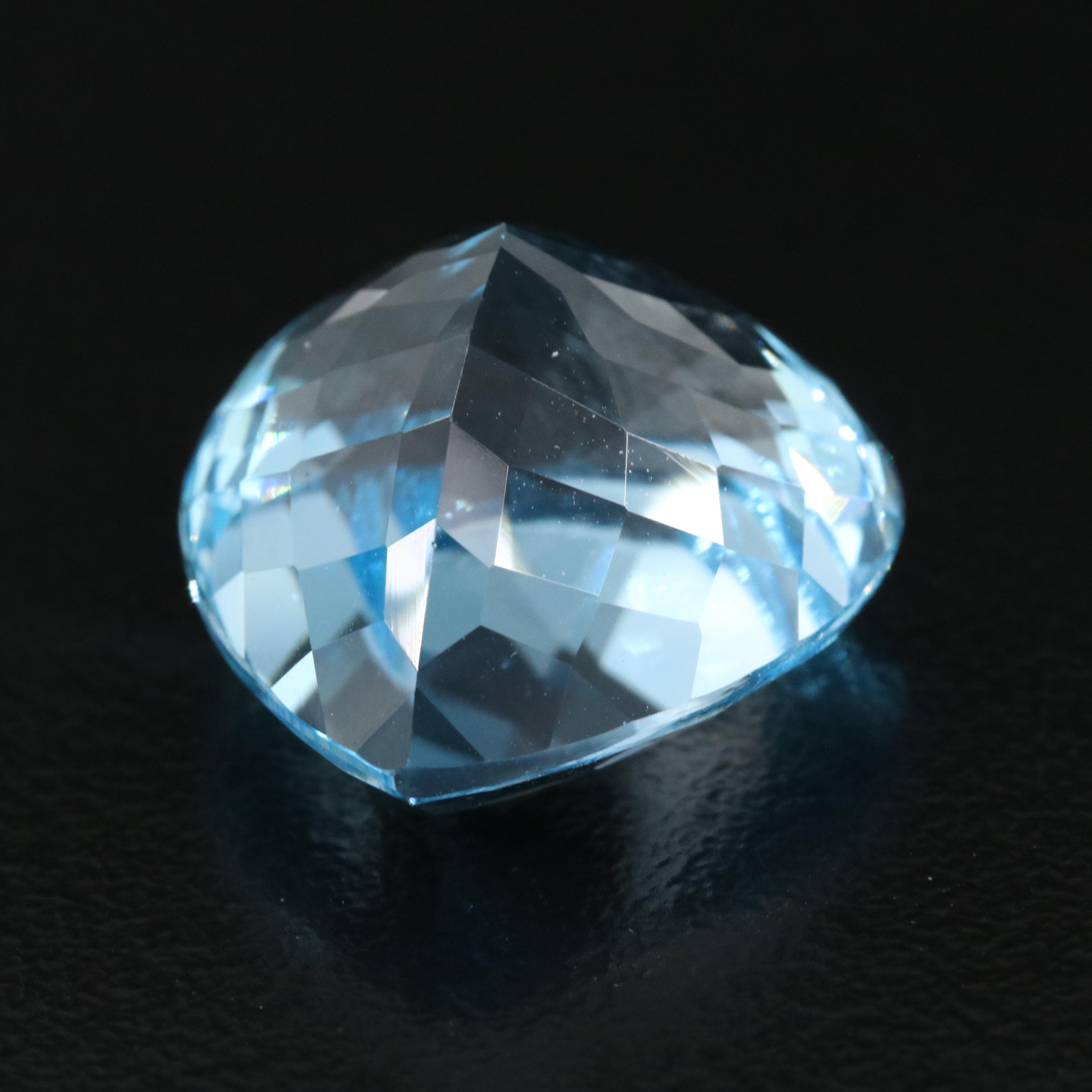 Loose 21.77 CT Swiss Blue Topaz