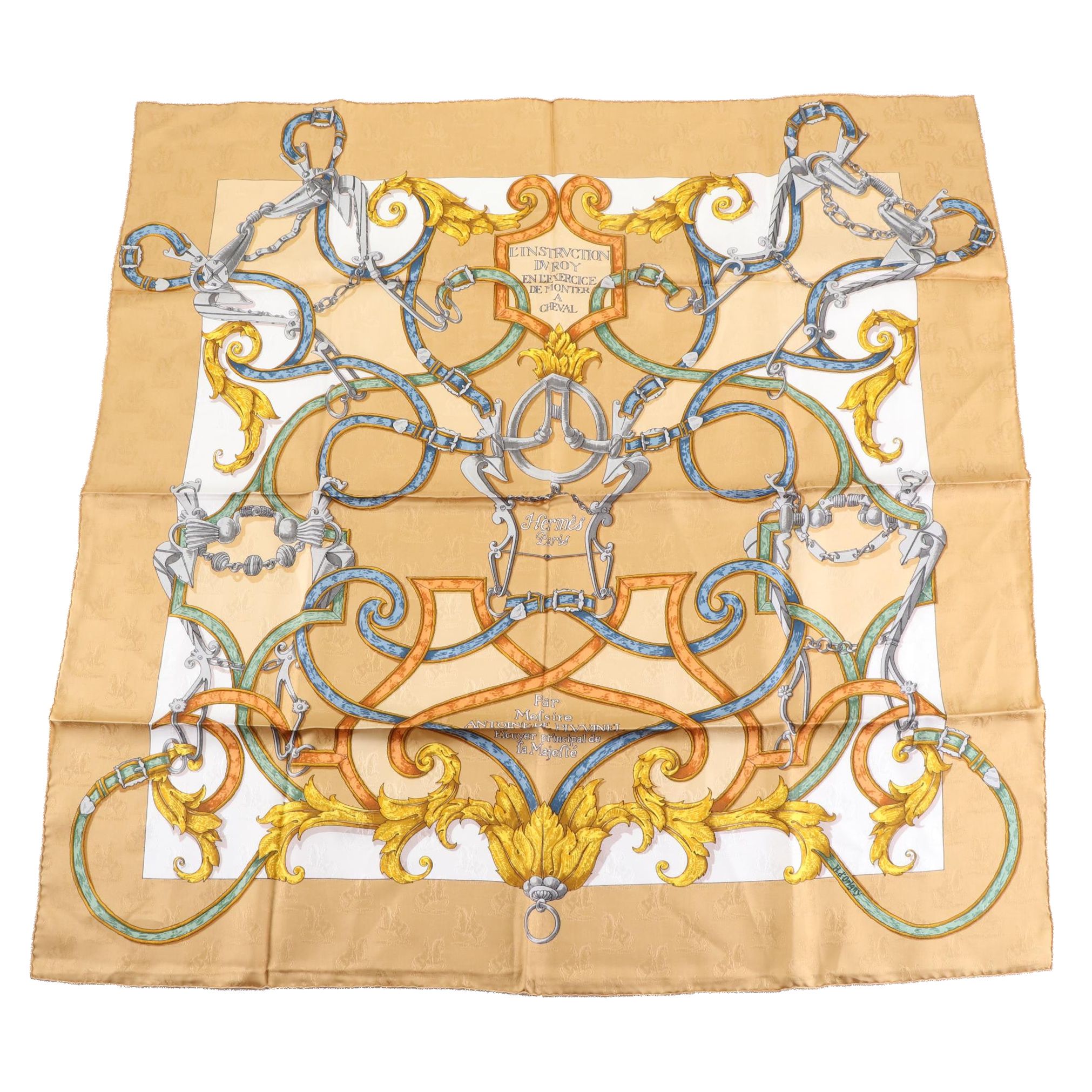 Hermès "L' Instruction du Roy" Scarf 90 in Silk Jacquard
