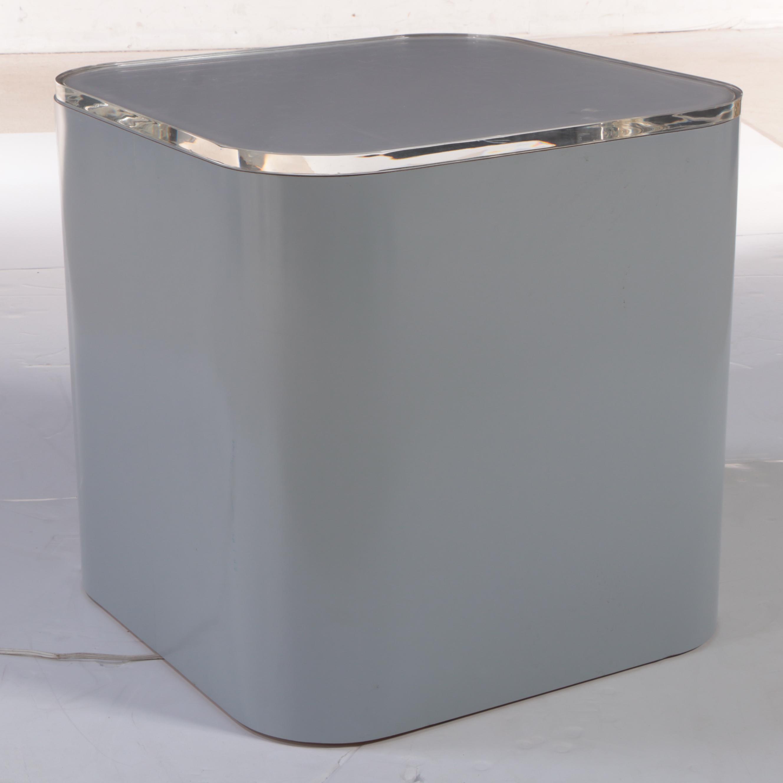 Post Modernist Laminate and Acrylic Illuminated Pedestal, Late 20th Century