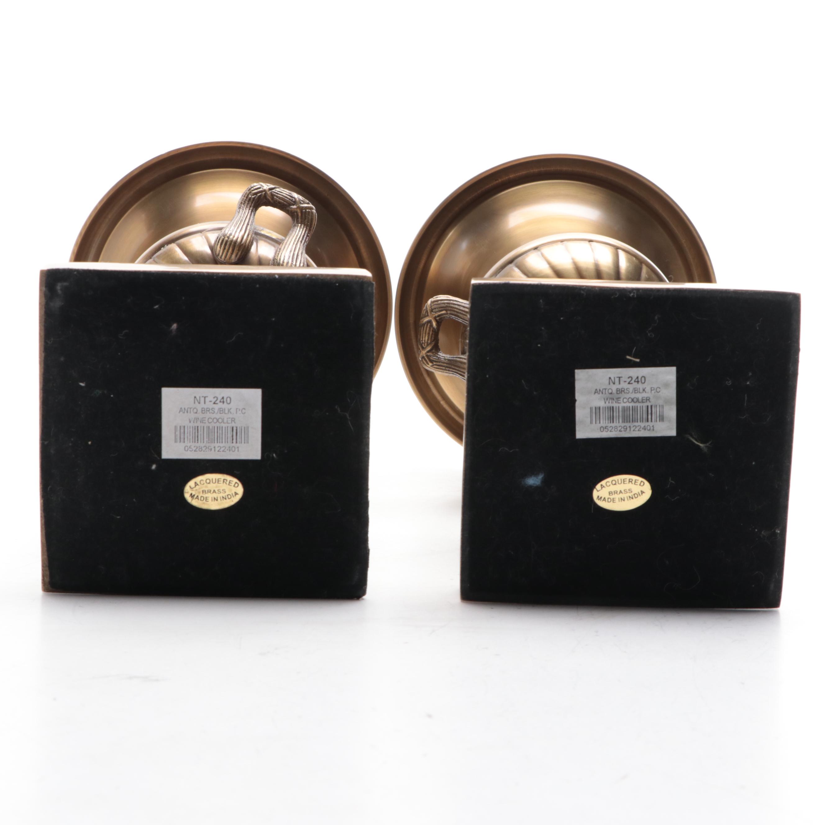 Neoclassical Style Brass Urn Shaped Wine Coolers