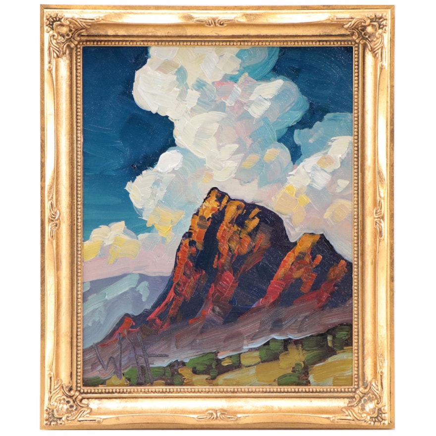 William Hawkins Mountain Landscape Oil Painting, 2023