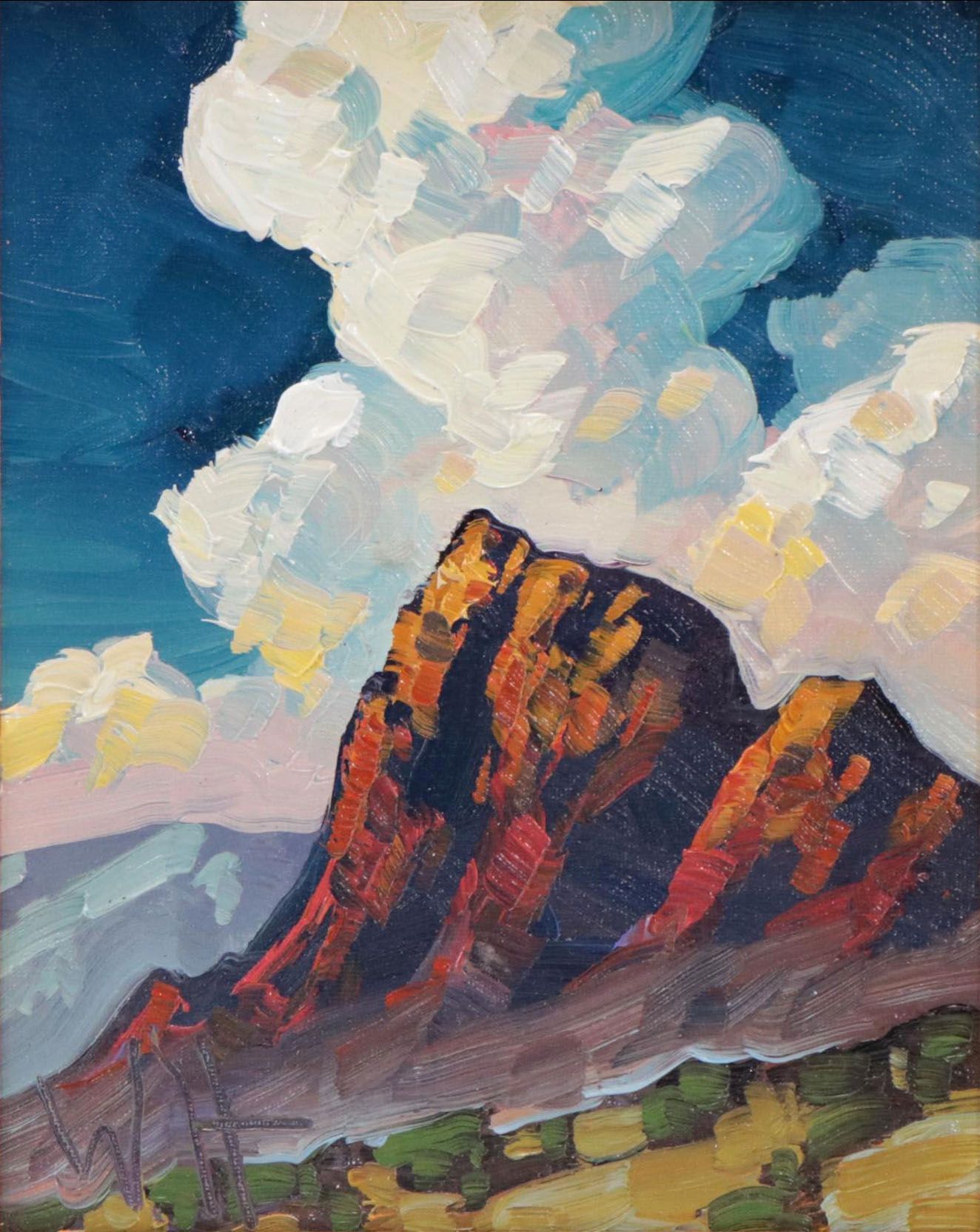 William Hawkins Mountain Landscape Oil Painting, 2023