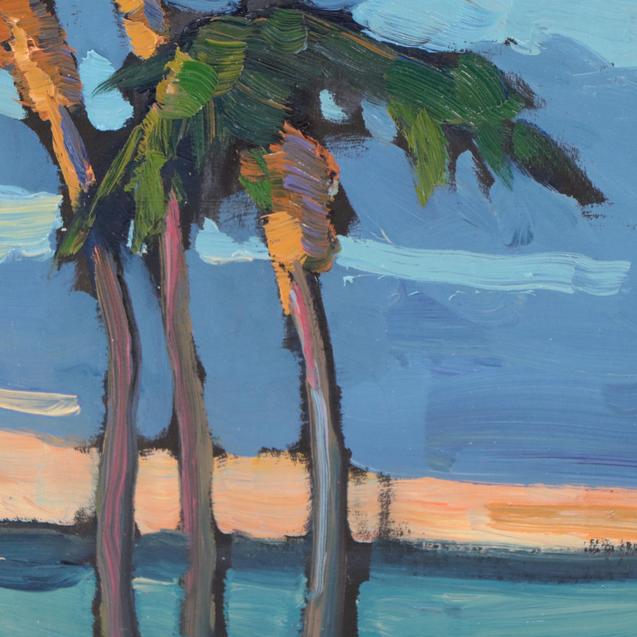 William Hawkins Landscape Oil Painting of Palm Trees, 2023