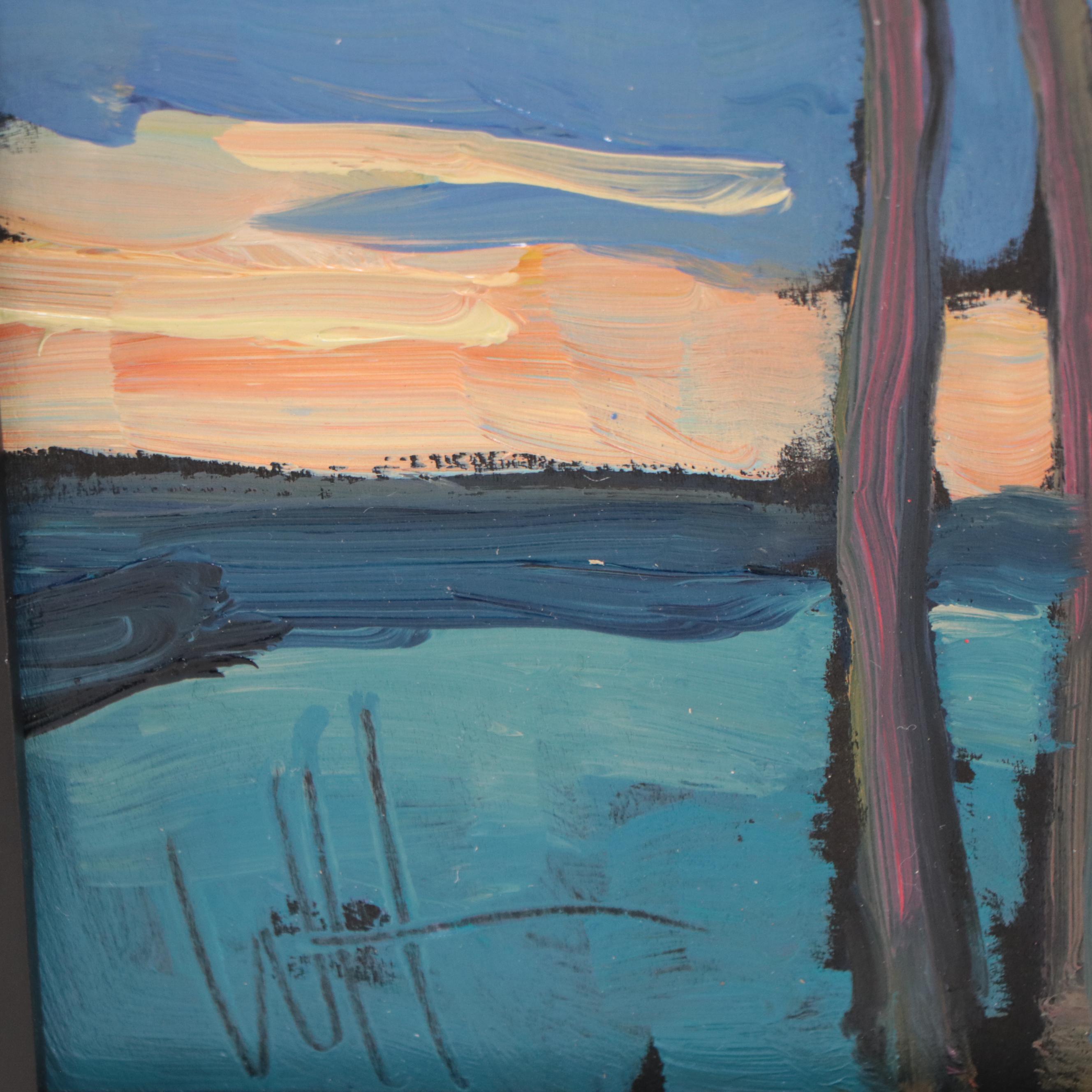 William Hawkins Landscape Oil Painting of Palm Trees, 2023