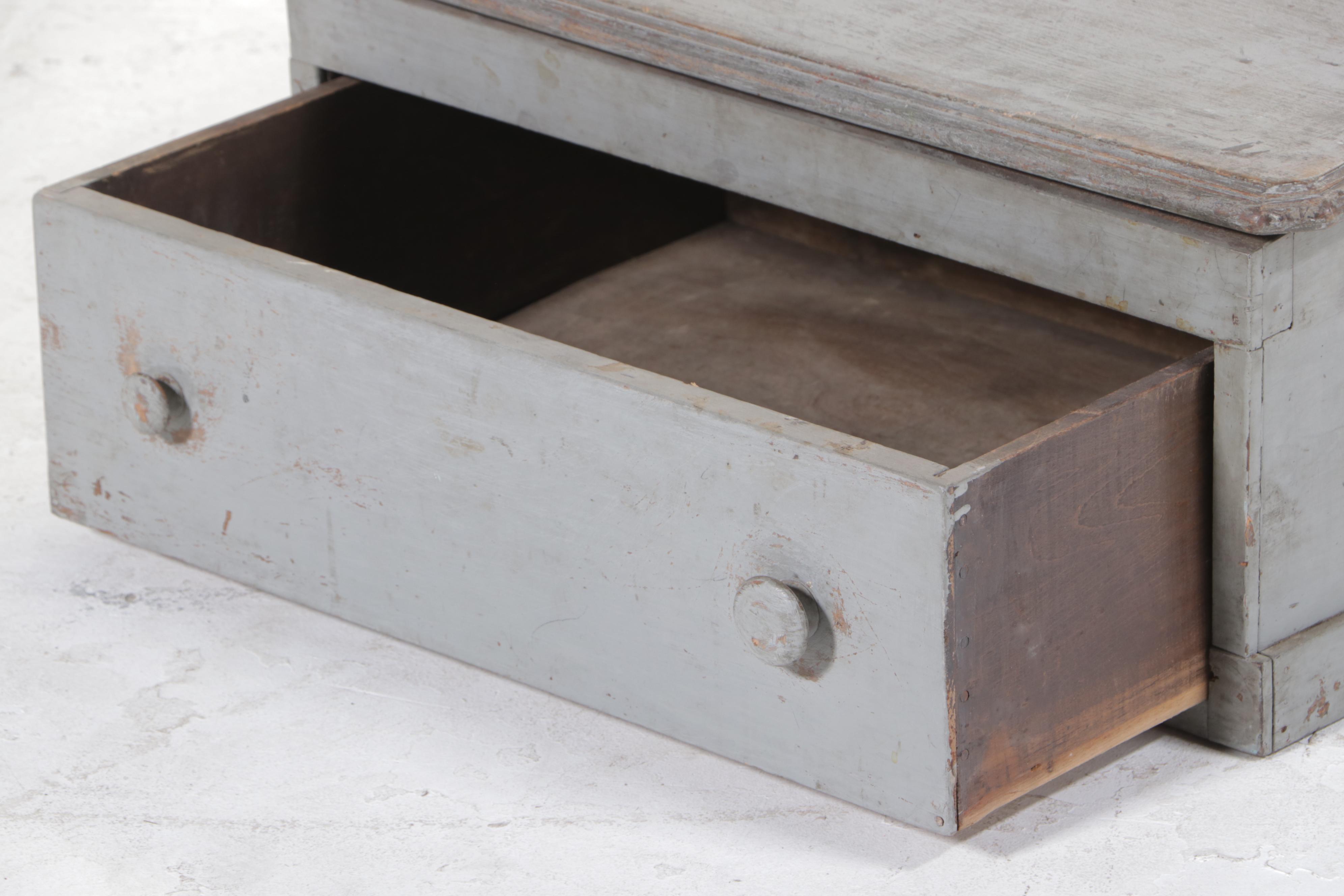 American Primitive Painted Poplar Slant-Lid Tabletop Desk, Early 20th Century