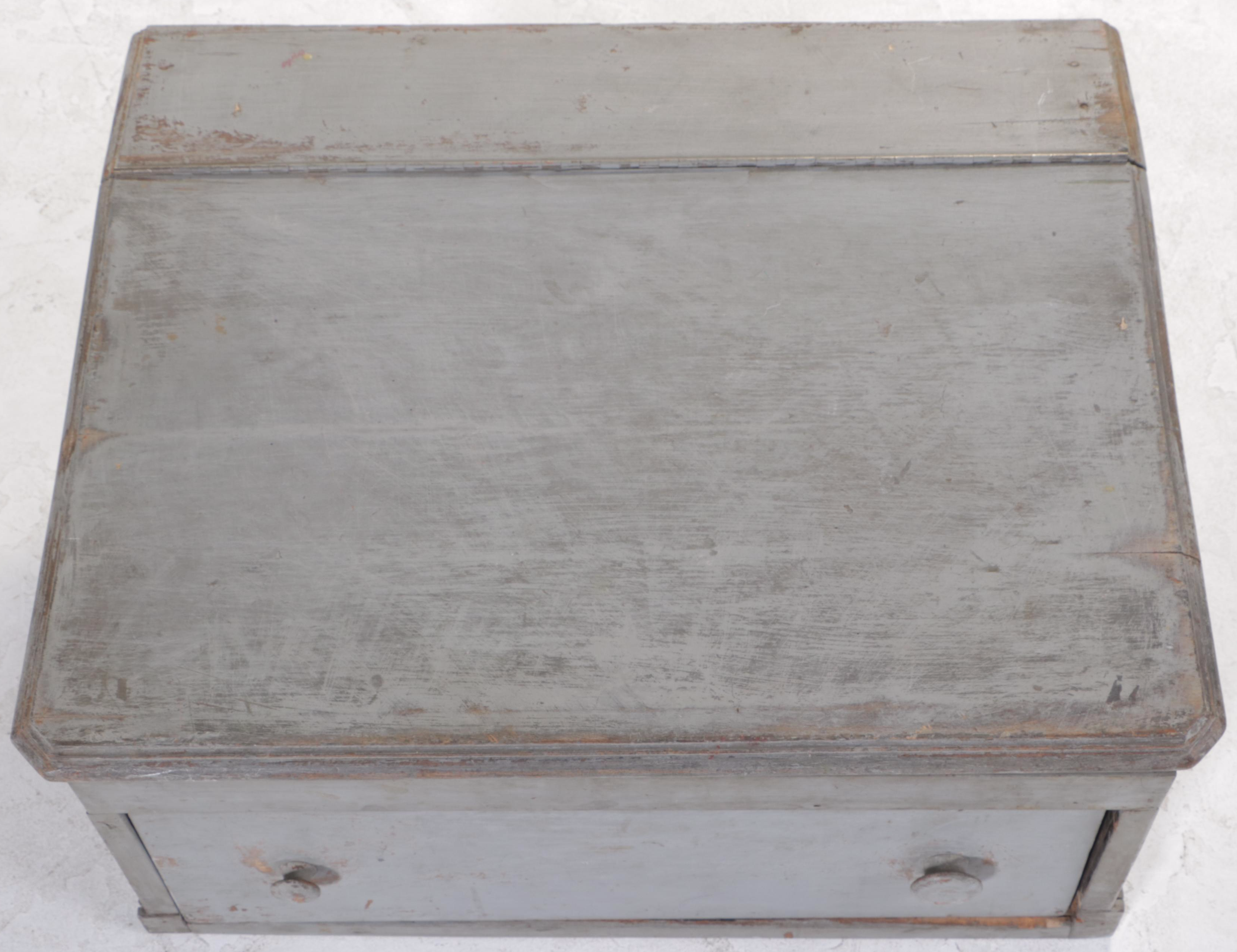 American Primitive Painted Poplar Slant-Lid Tabletop Desk, Early 20th Century