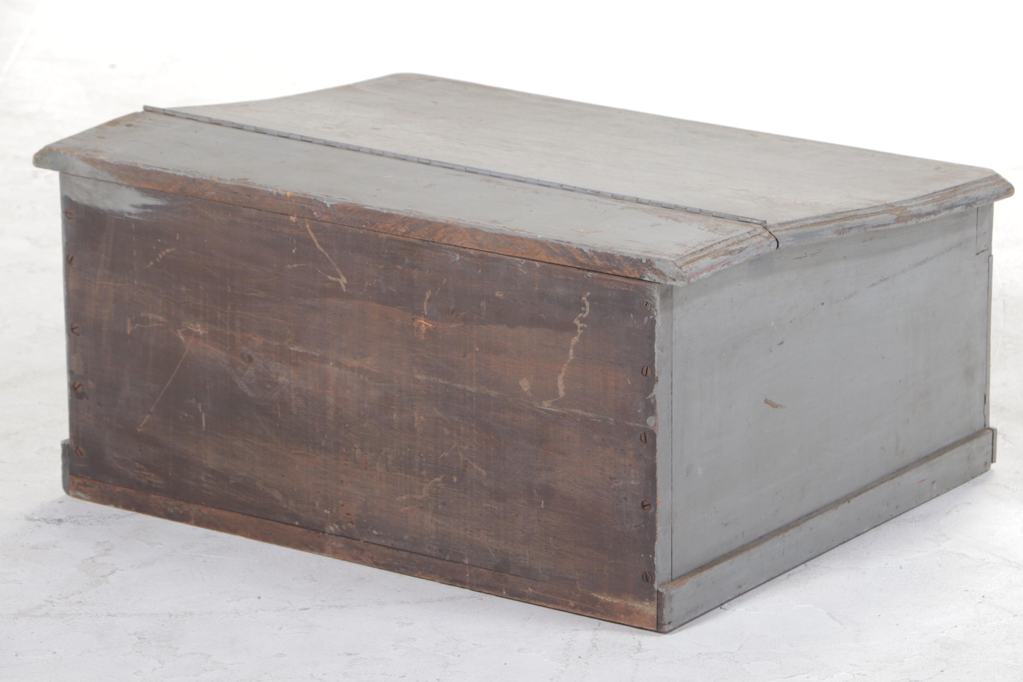 American Primitive Painted Poplar Slant-Lid Tabletop Desk, Early 20th Century