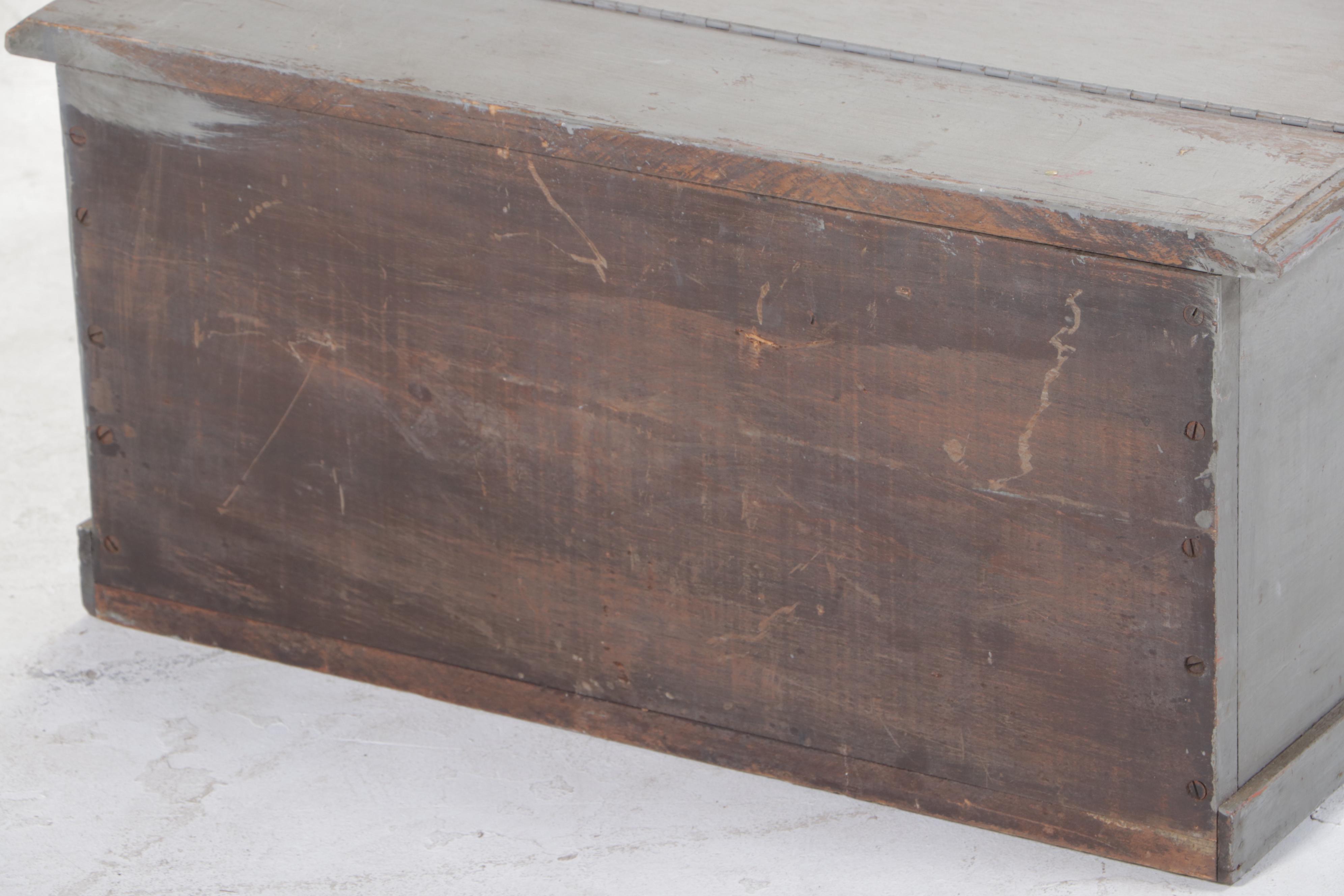 American Primitive Painted Poplar Slant-Lid Tabletop Desk, Early 20th Century