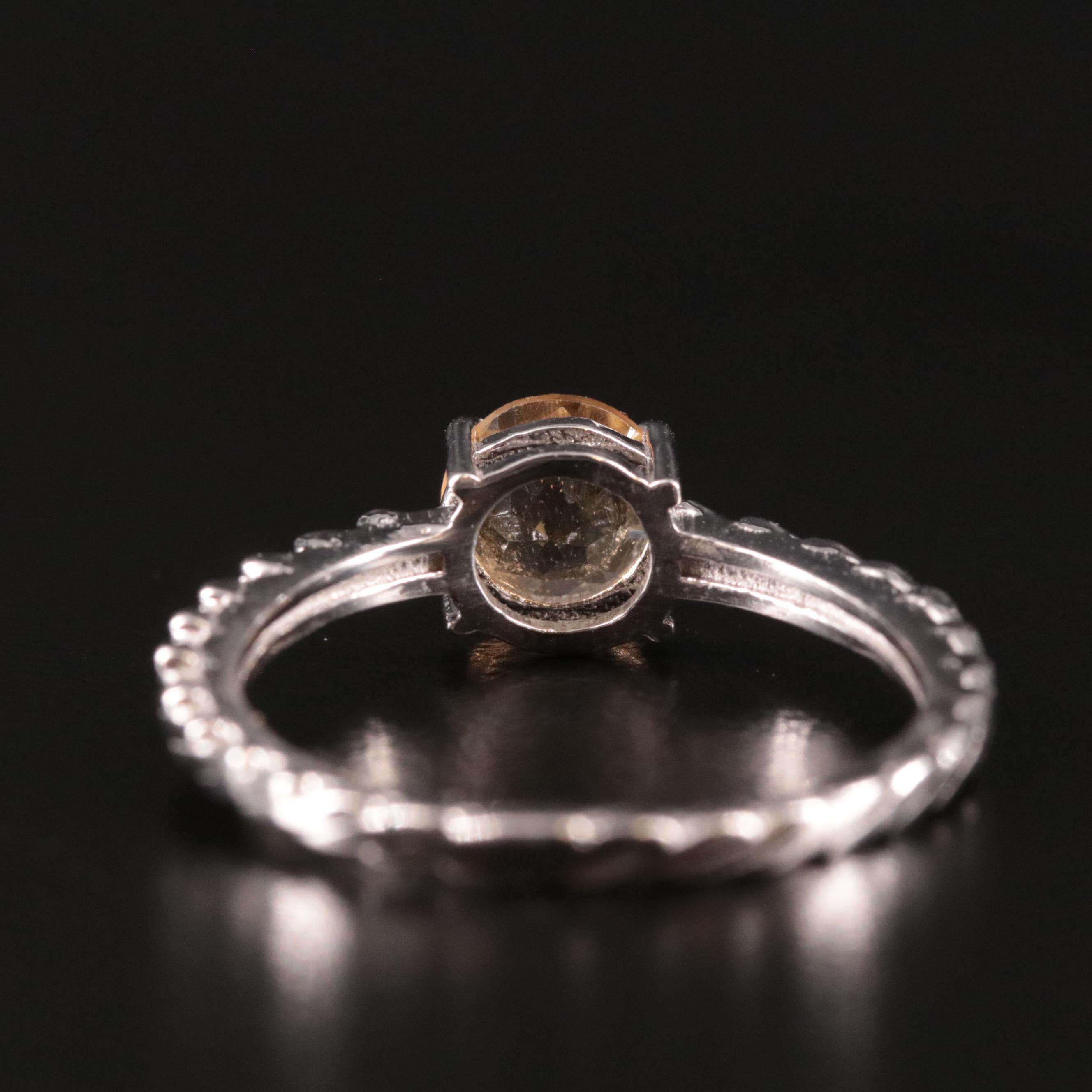 Sterling Citrine Textured Ring