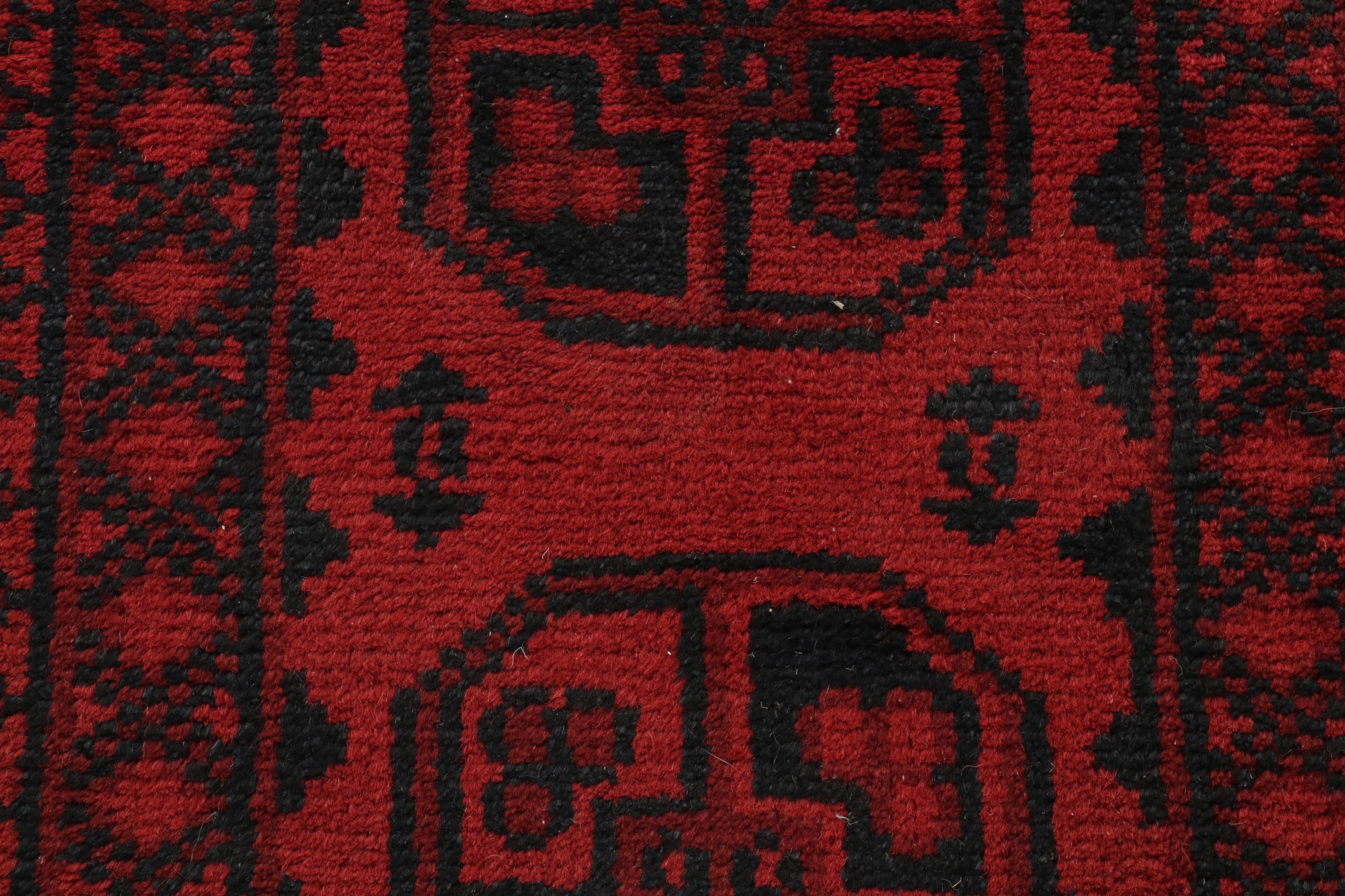 1'11 x 3'1 Hand-Knotted Afghan Turkmen Rug, 2000s